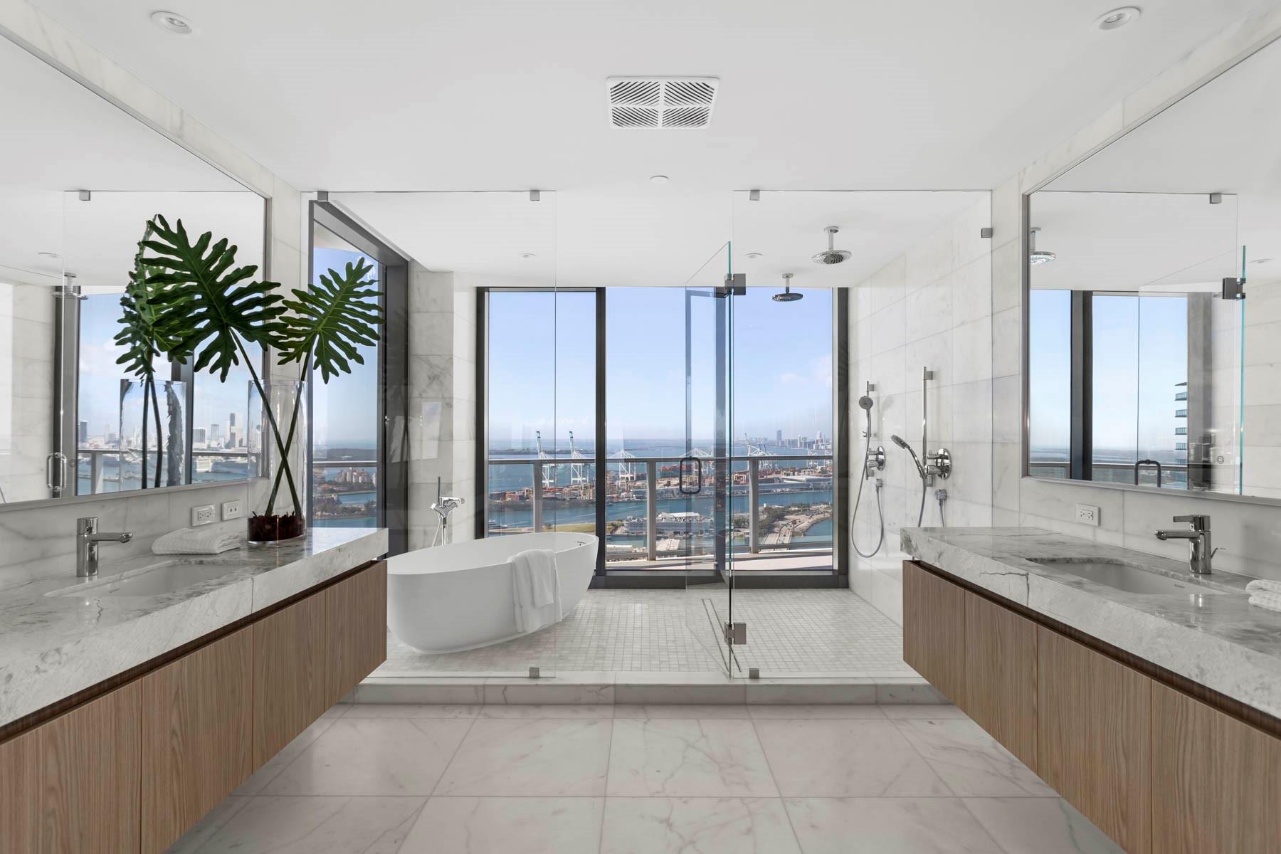 Owners bathroom and view