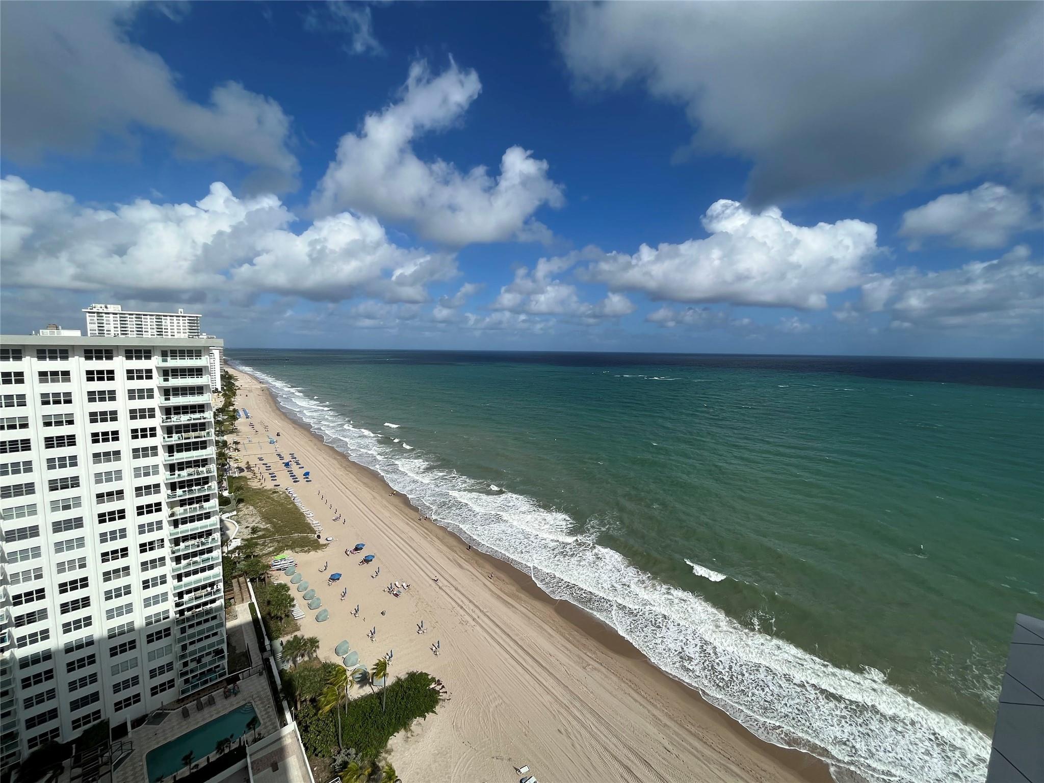 The condominium offers beautiful northern views of the famous Fort Lauderdale Beach.