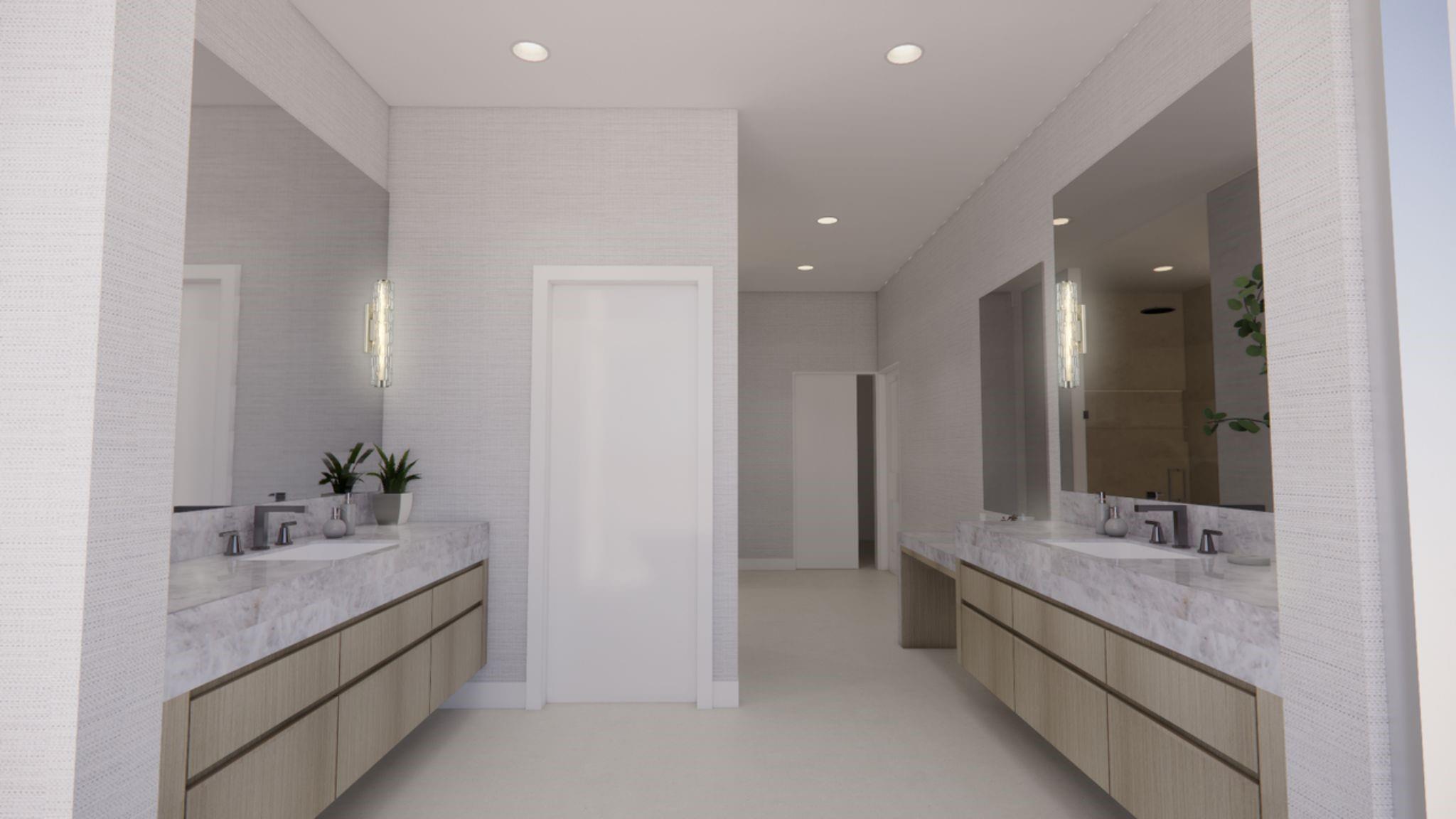 DISCLAIMER: DOUBLE VANITY PRIMARY BATHROOM Renderings for Illustrative purposes only. Actual design, features and materials may vary.