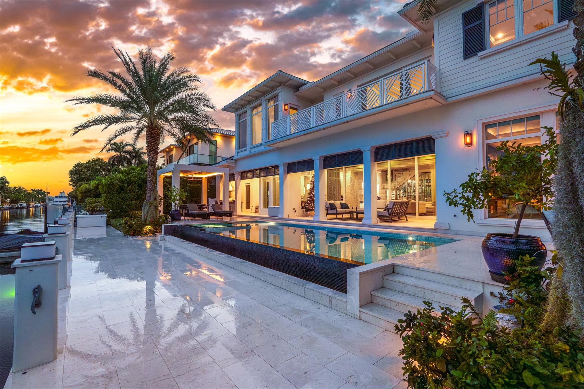 Enjoy sunset swims and views of the water.