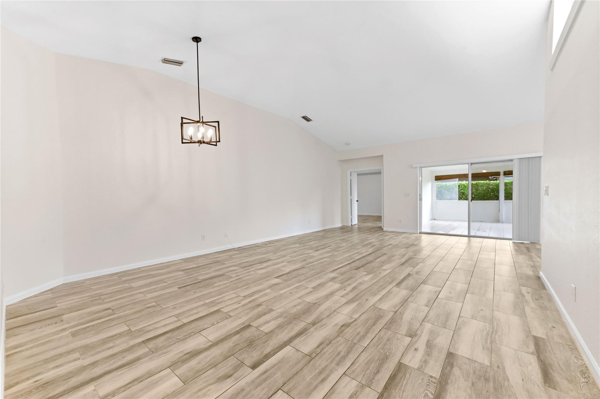 Freshly painted interior, spacious dining room/living room area