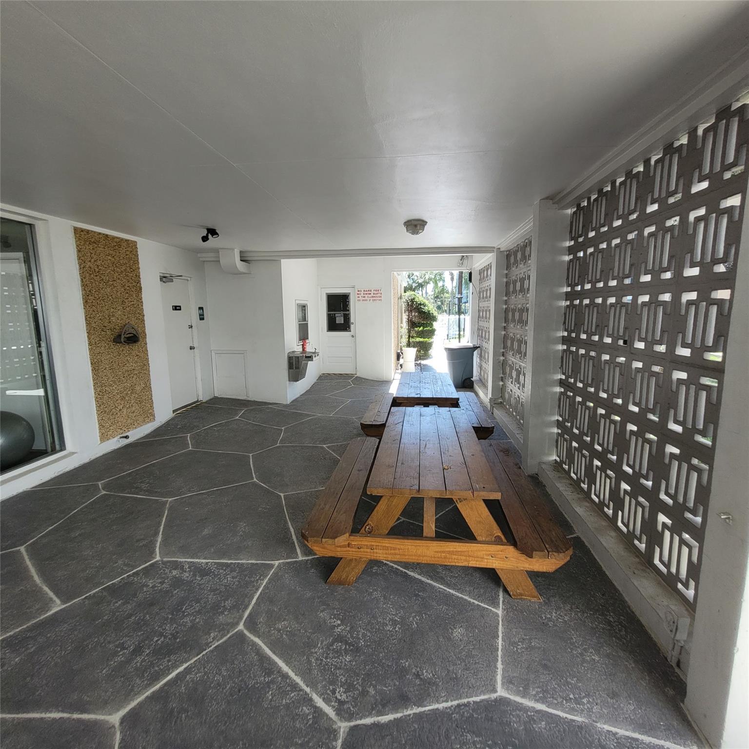 picnic area next to grill