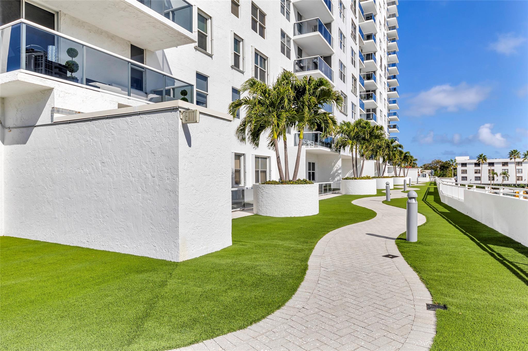 Beautiful green turf surrounding the building