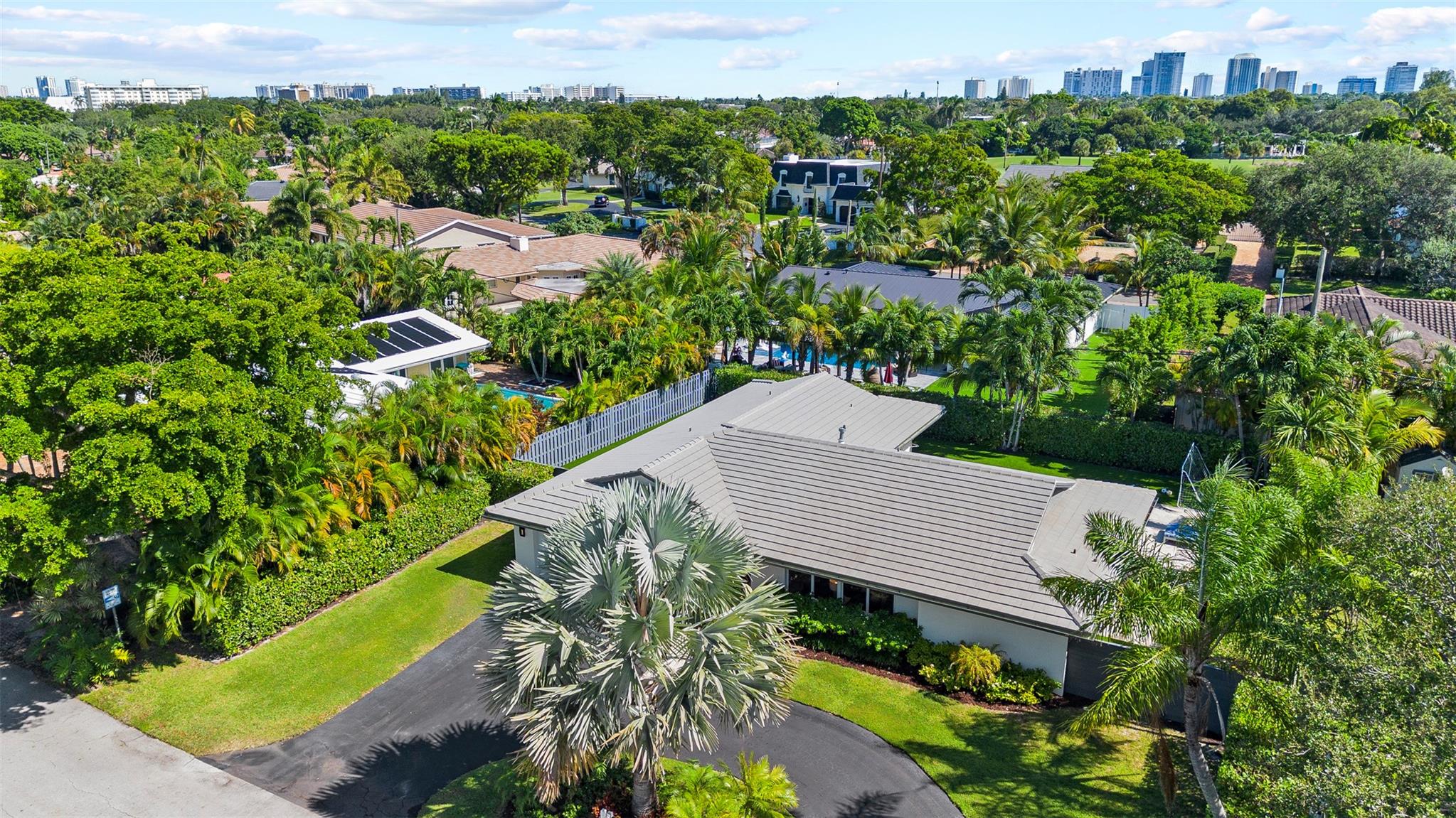 Photo for 4308 NE 21st Avenue, Fort Lauderdale, FL 33308 - listing #FX-10534473 Aerial view of home Coral Ridge Country Club. Circular drive - lush landscaping!