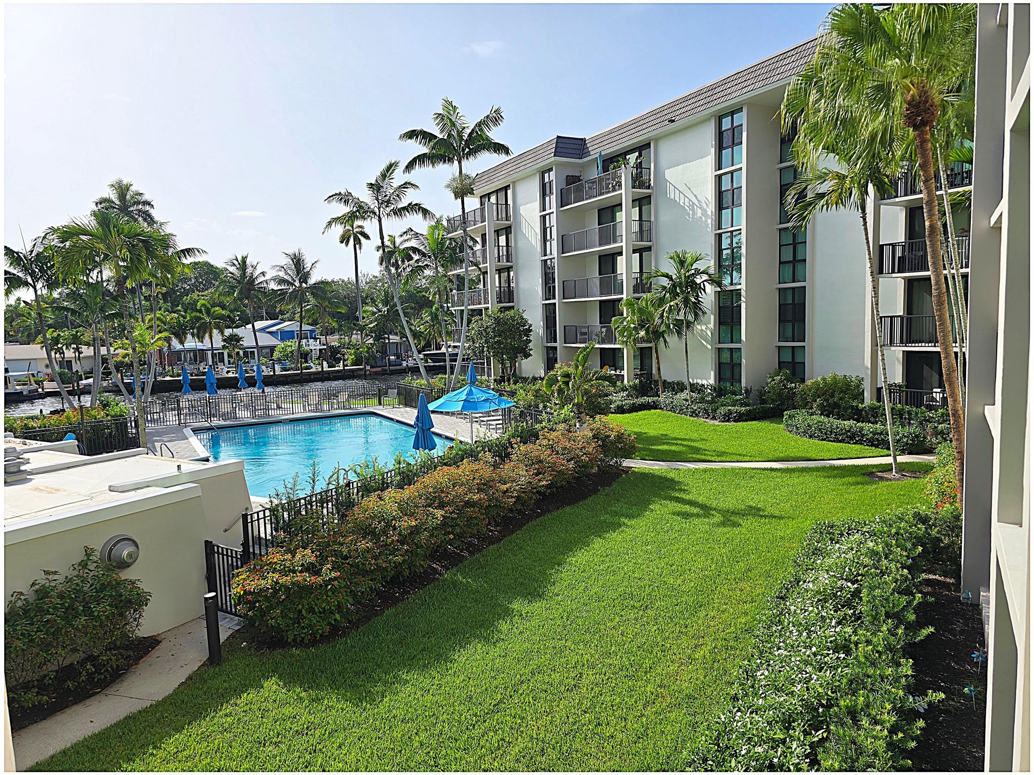 Photo for 1301 River Reach Drive, 217, Fort Lauderdale, FL 33315 - Listing #FX-10507990 Natural sunlight and covered balcony. 1 of 3 heated pools on the Island