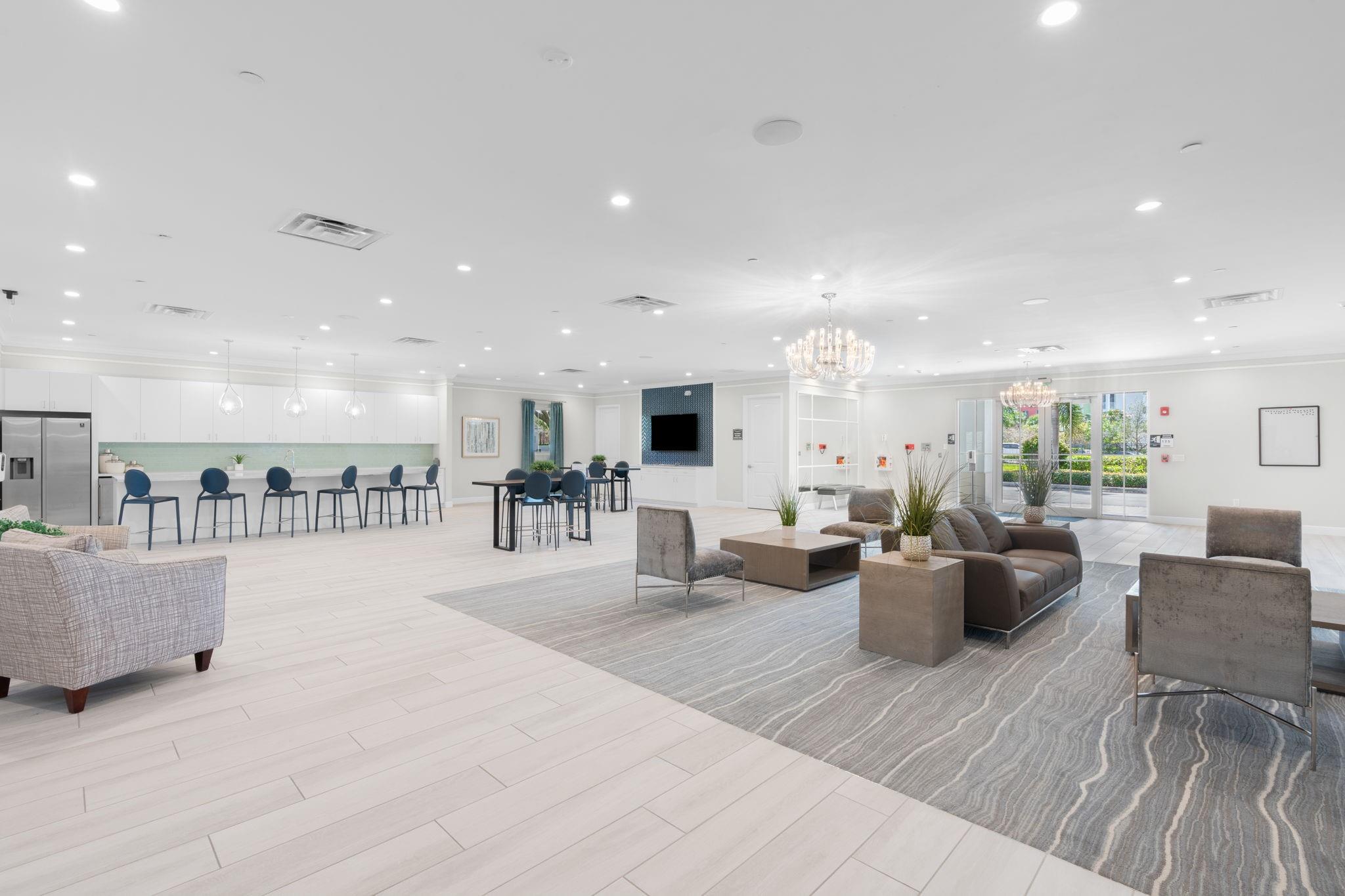 Community Center Lounge and Party Rooms Offer Relaxation out of the Heat and can be Reserved for Large Gatherings.