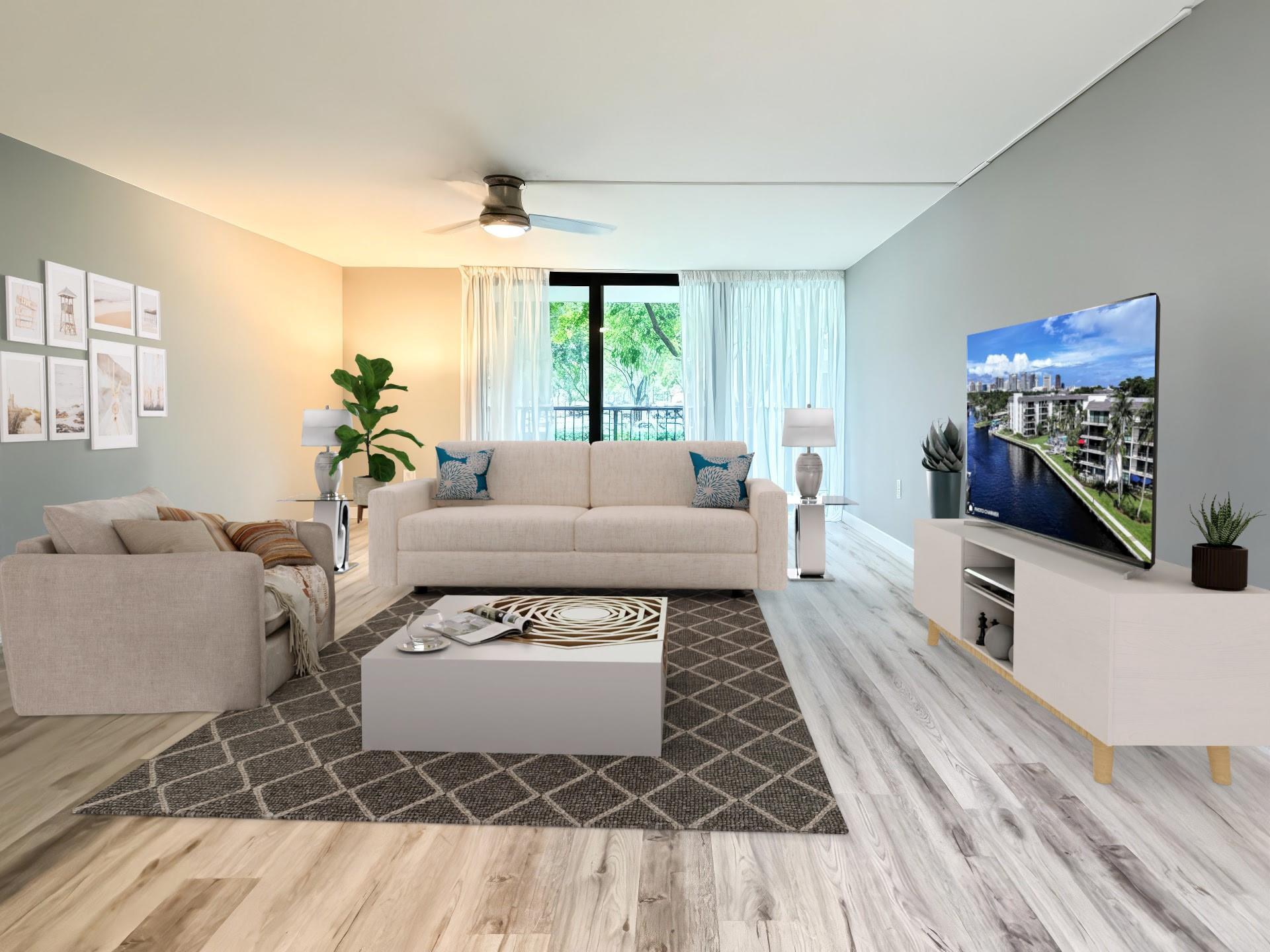 Floor to ceiling impact resistant sliders and windows.