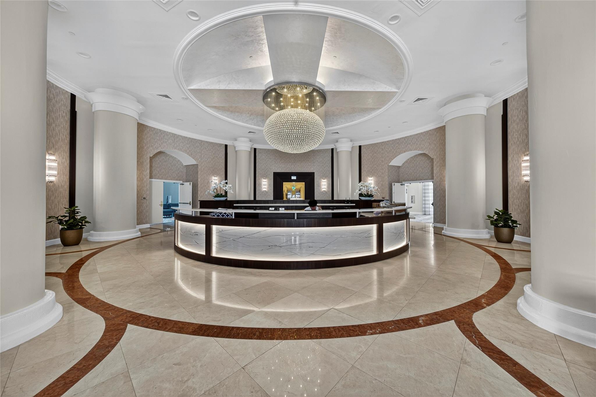 Reception with package handling