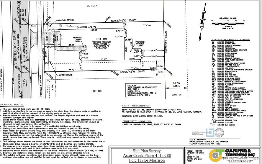 13072 SW Shinnecock Drive - Plot Plan