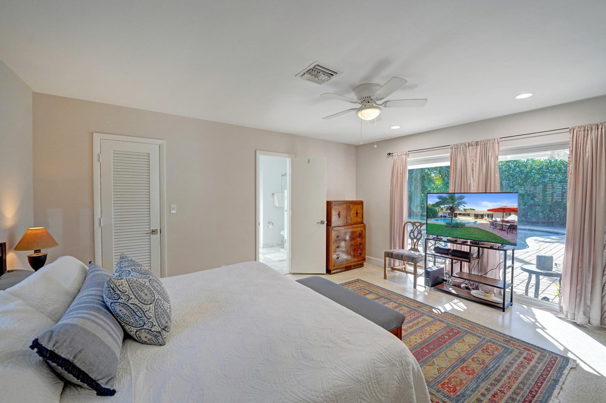 Beautiful pool views from the bedroom.