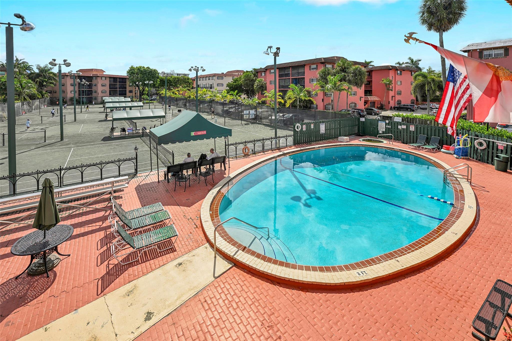 View of pool & tennis cts. from Upper Clubhouse