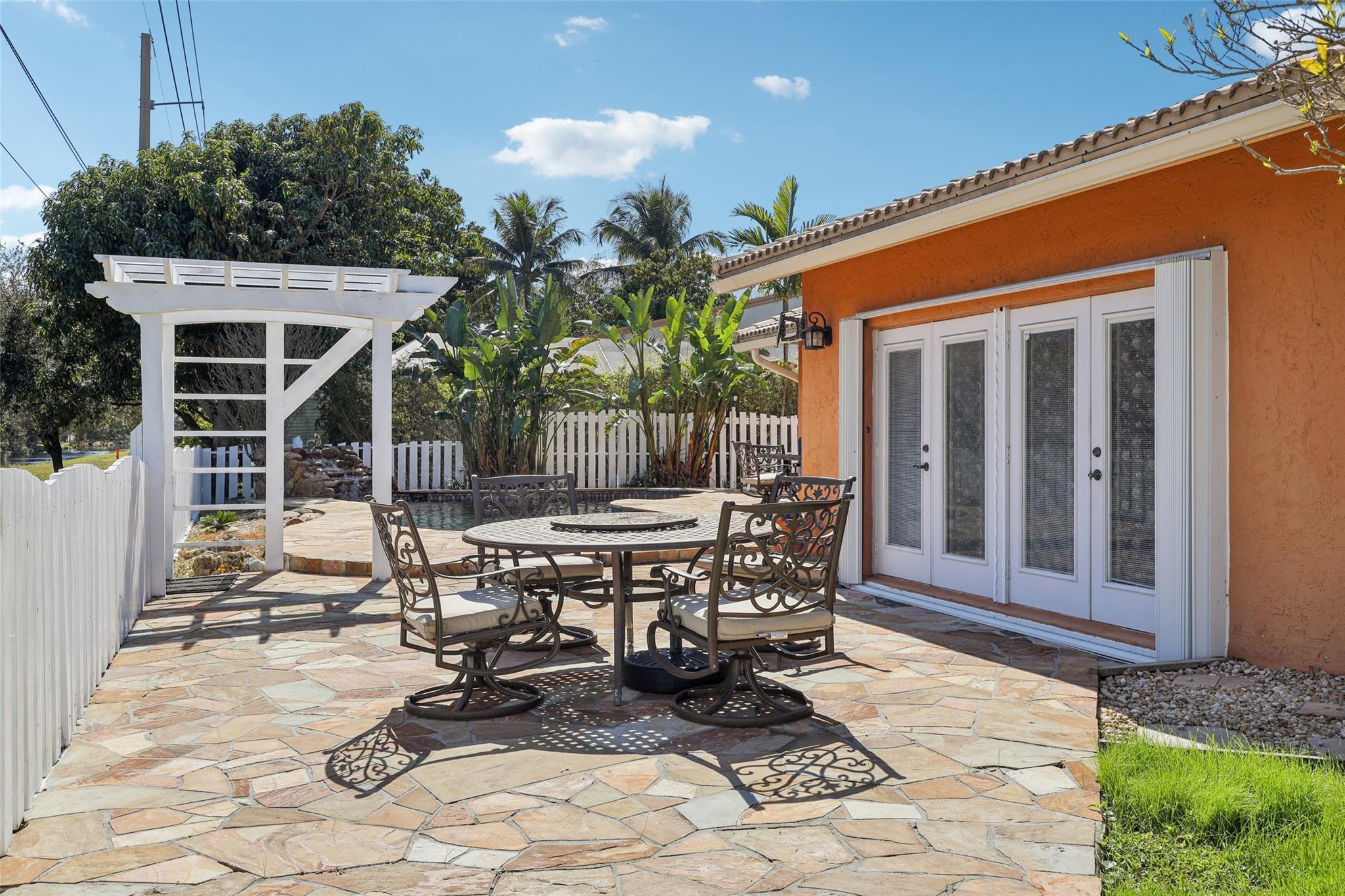 Huge patio space perfect for hosting, outdoor eating, and relaxation.