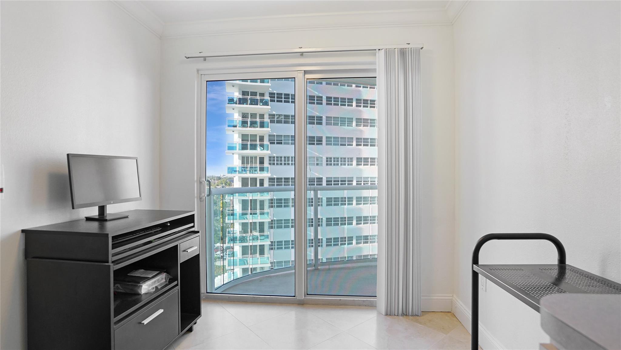 There is plenty of room for a table and chairs.