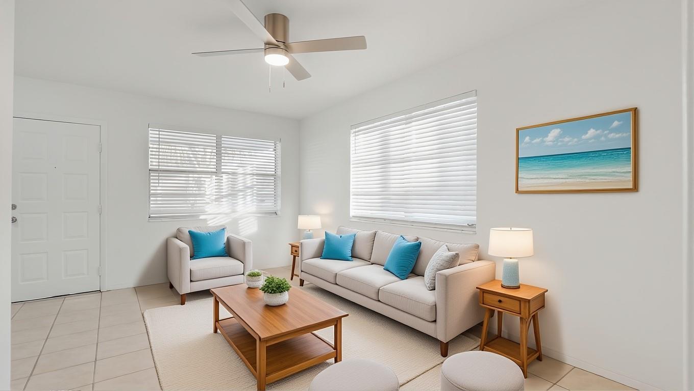 Virtually Staged Furniture in the living room to show dimension