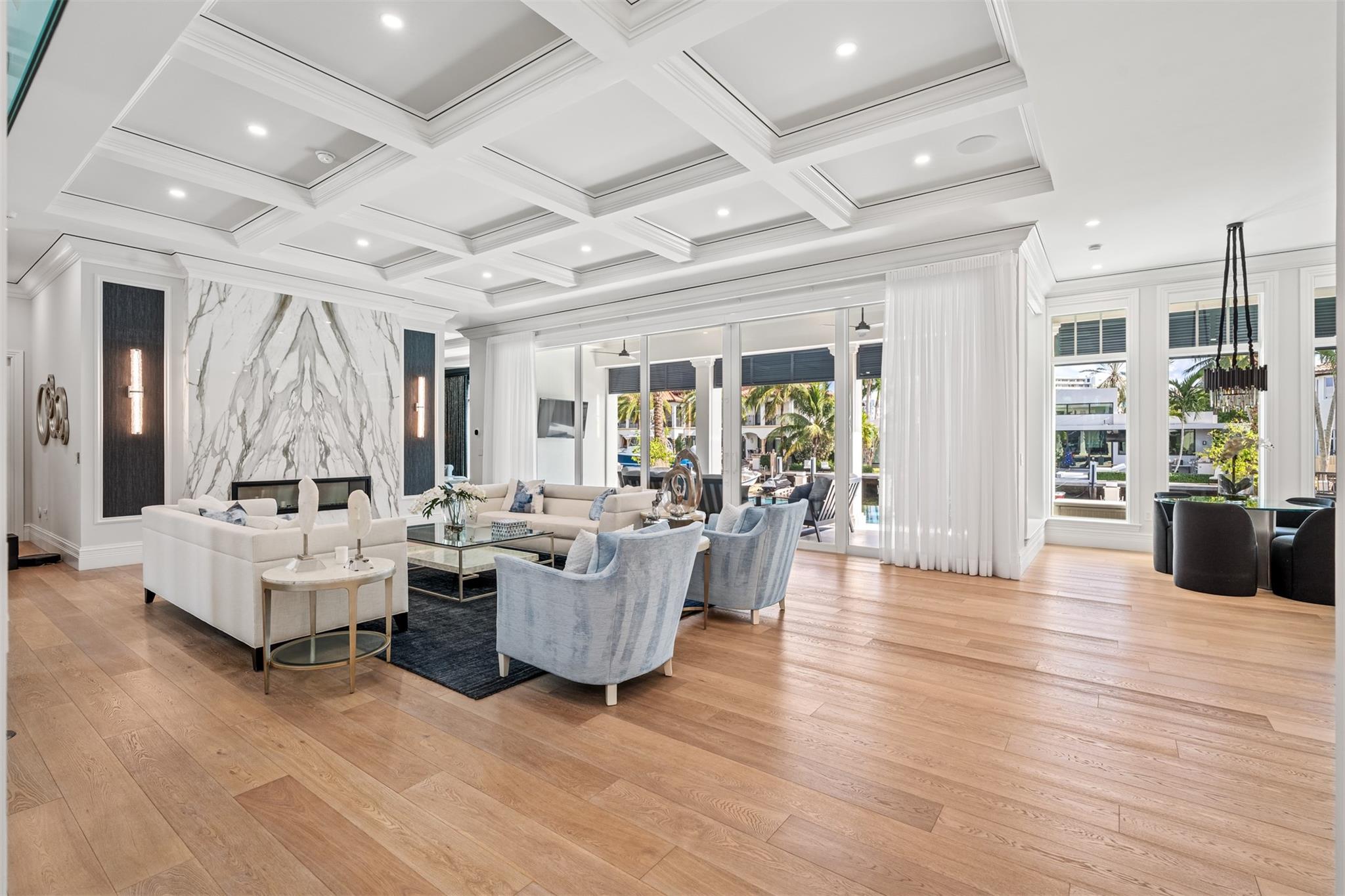 Main living room, great for relaxing nights by your gas, indoor fire place overlooking the water or for nights entertaining guests.