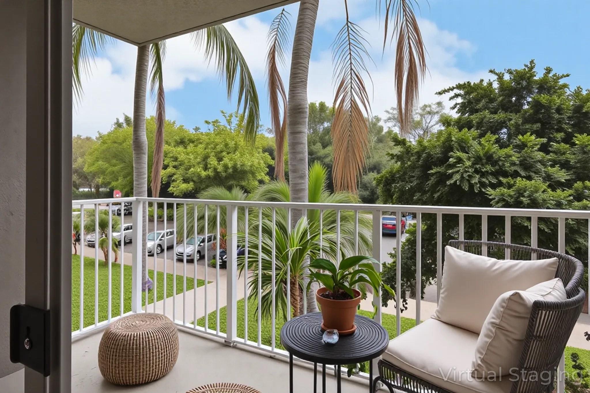 virtually staged balcony