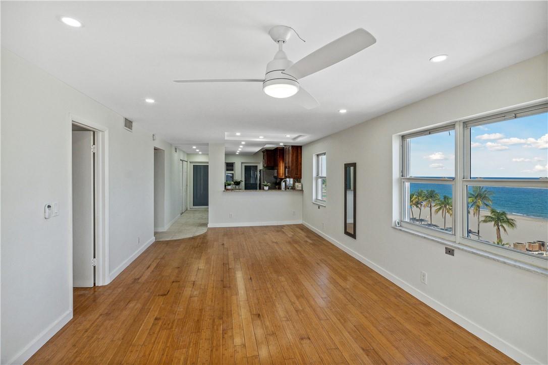 Photo for 320 S Surf Road, 601, Hollywood, FL 33019 - listing #FX-10535005 Entry door, to kitchen and into living dining area with amazing views of the beach