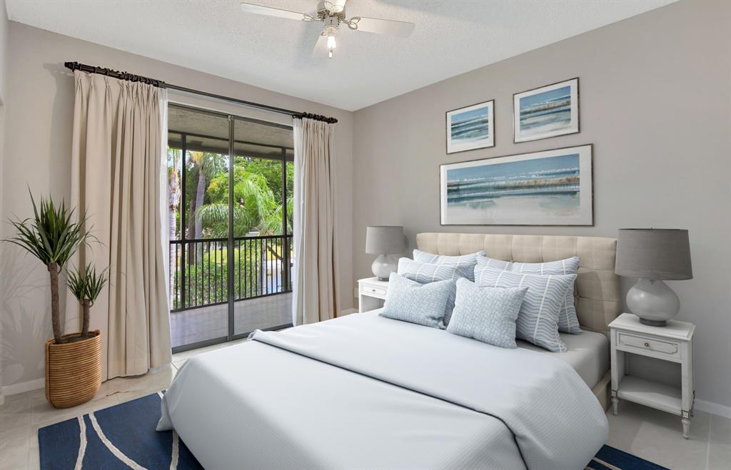 Photo for 5801 Coach House Circle, Unit E, Boca Raton, FL 33486 - Listing #FX-10436780 Generous guest bedroom 3 opens to the screened balcony. Two closets, wow!