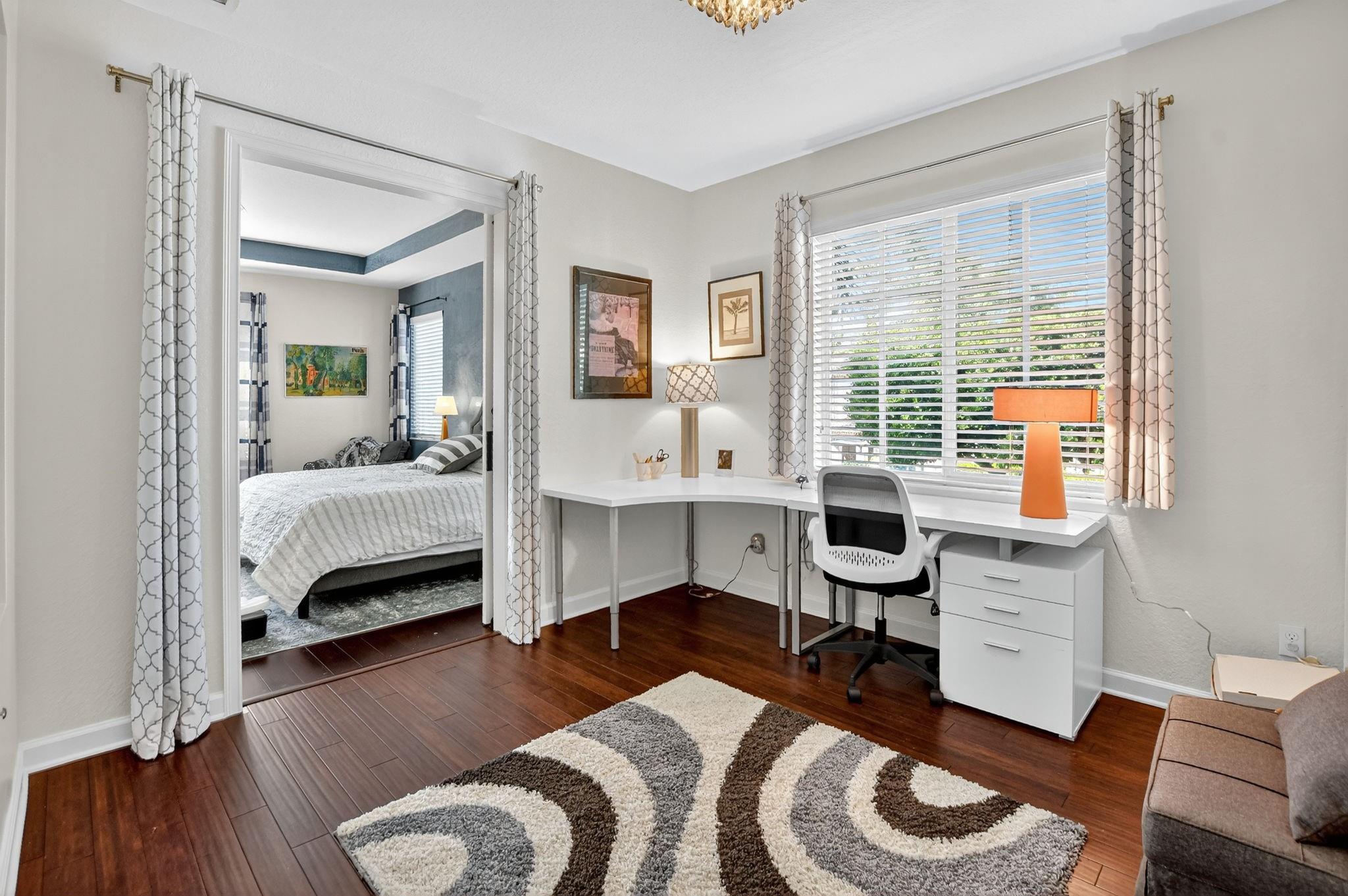 One of 4 bedroom on 2nd floor next to primary bedroom. Nursery, office, den?