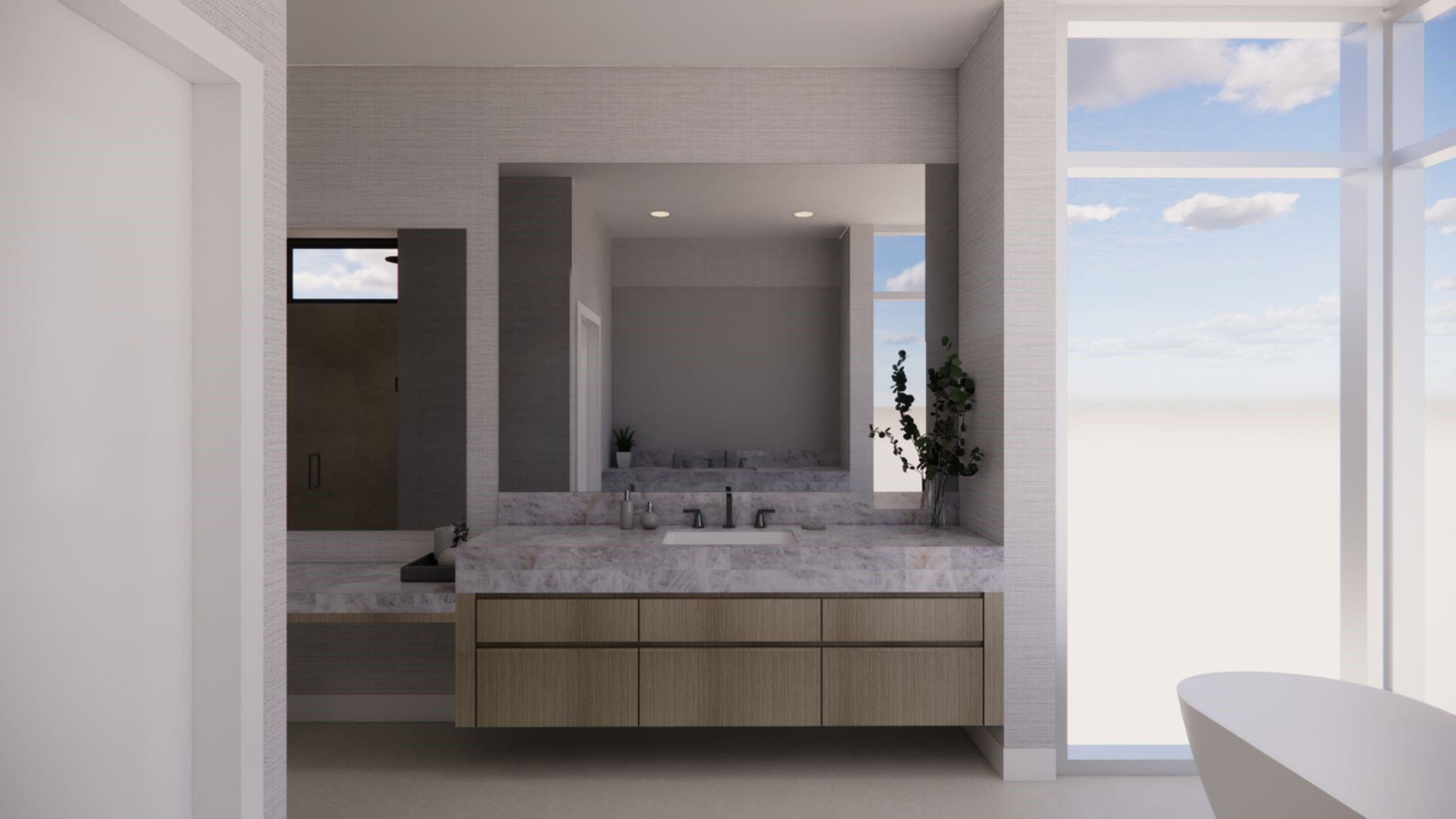 DISCLAIMER: BATHTUB PRIMARY BATHROOM Renderings for Illustrative purposes only. Actual design, features and materials may vary.