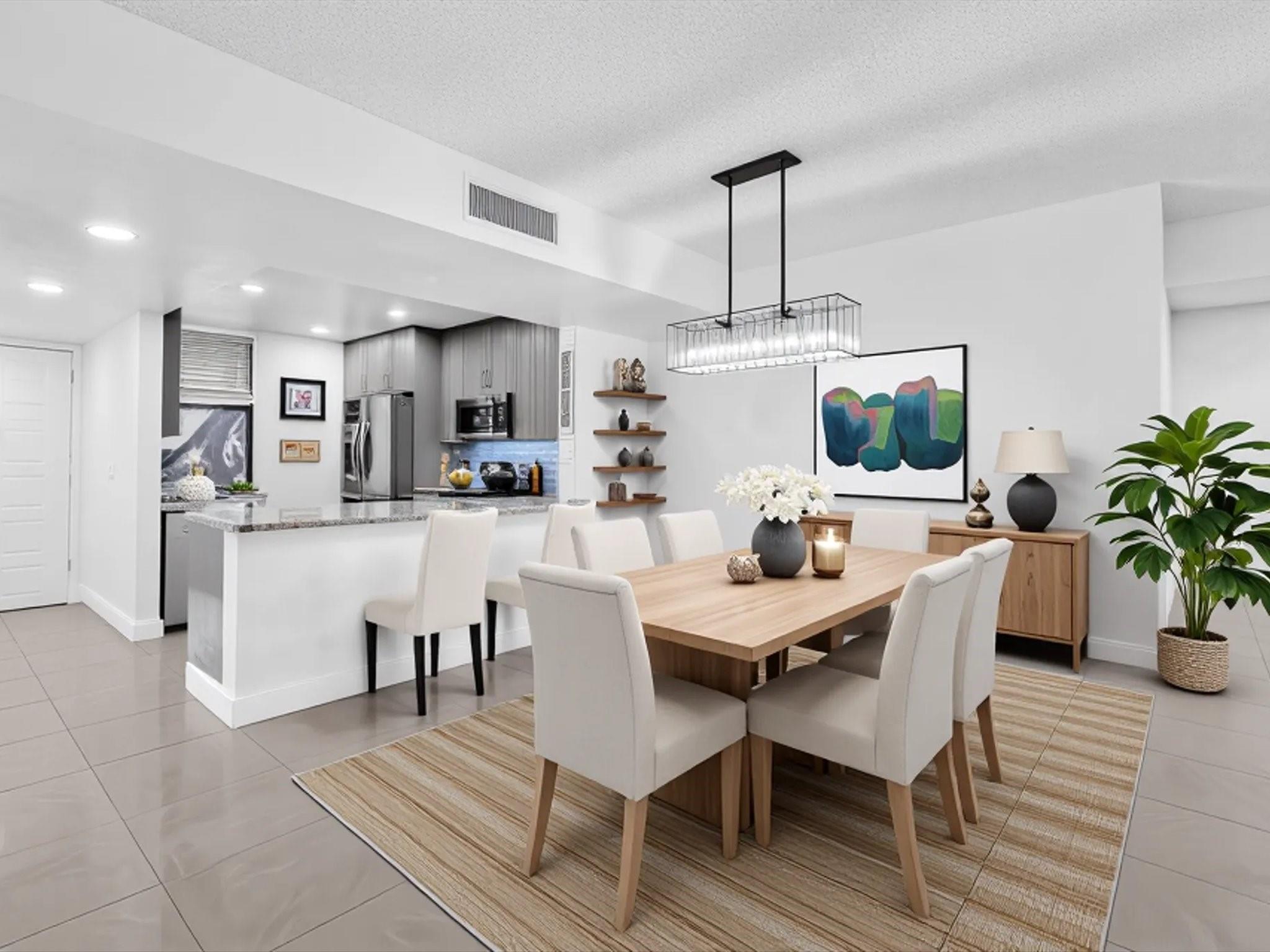 Virtually enhanced dining room