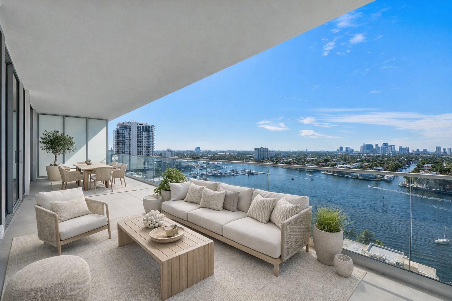 The Balcony is huge with breathtaking views, Watch the boat parade from your balcony,We are even including a remote robot scrubbing vacuum & mop for the tiled areas so the floor is always nice and clean.