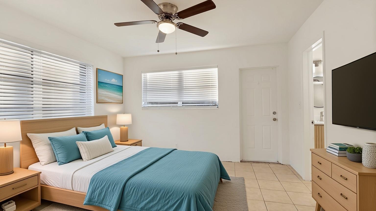 Virtually Staged - Large primary spacious for king bed