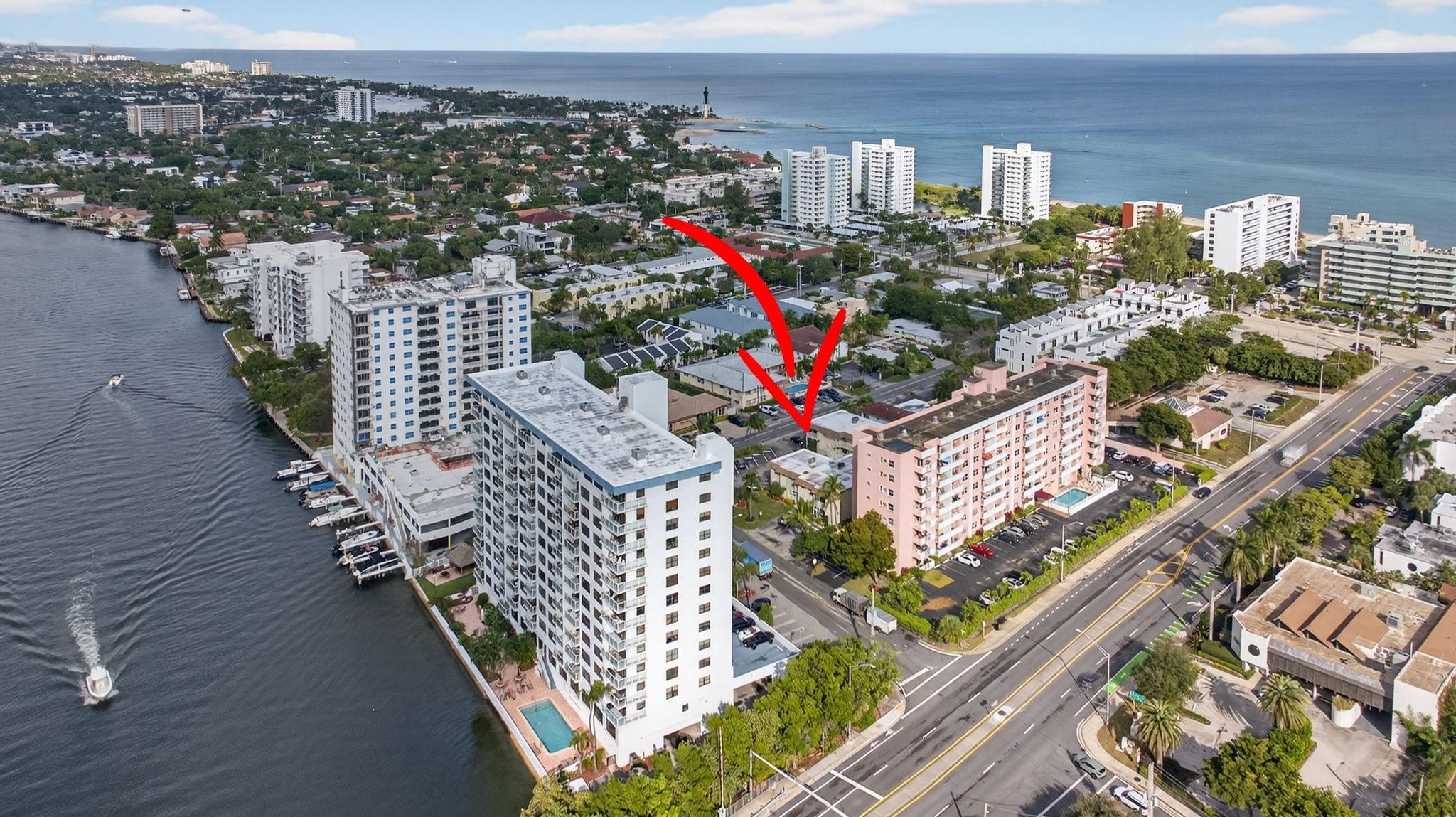 Photo for 1450 N Riverside Drive 101, Pompano Beach, FL 33062 - listing #FX-10556883 Location, Location, Location! Beach & Intracoastal! 2 story building