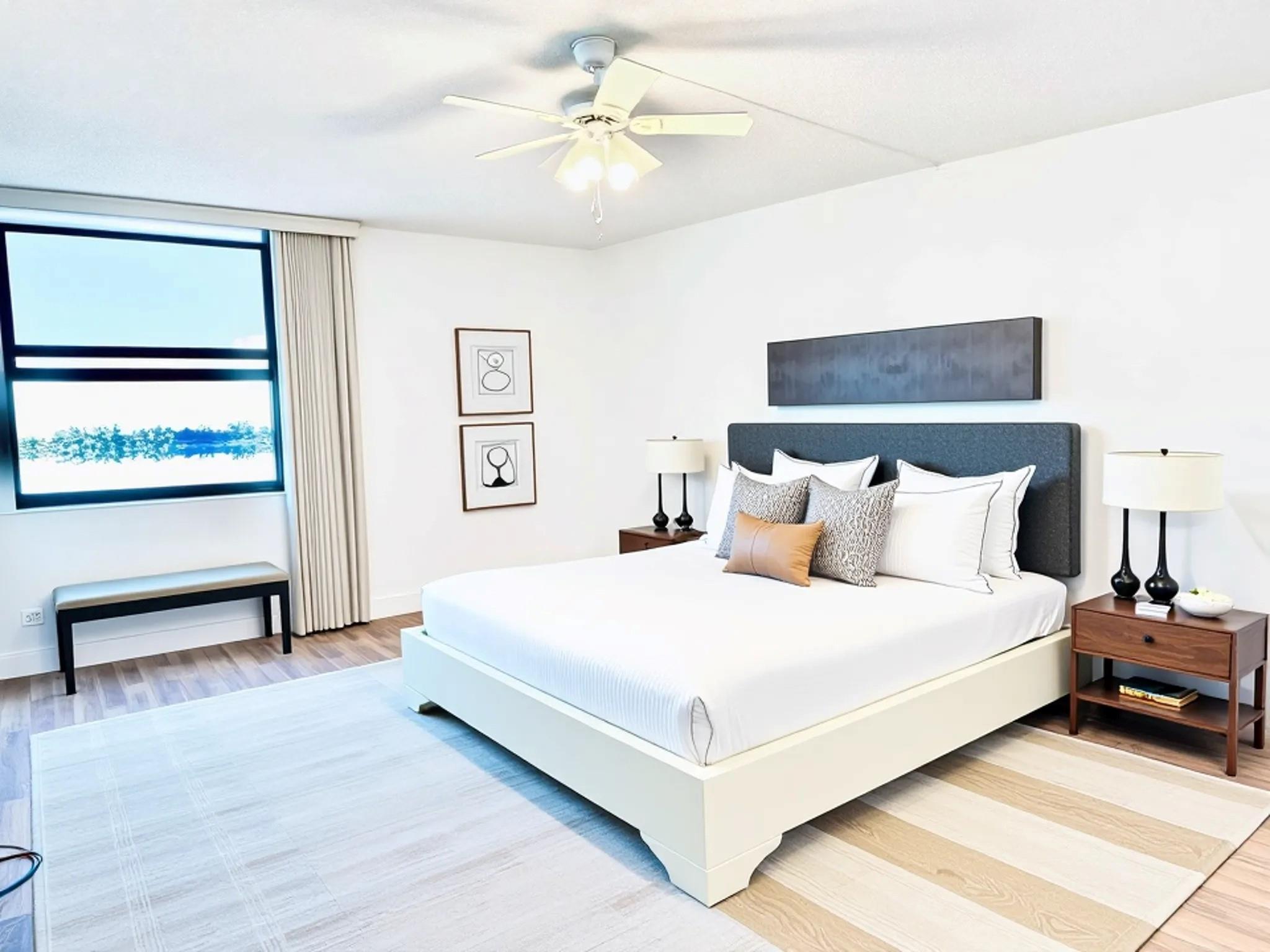 Virtually Staged Master Bedroom