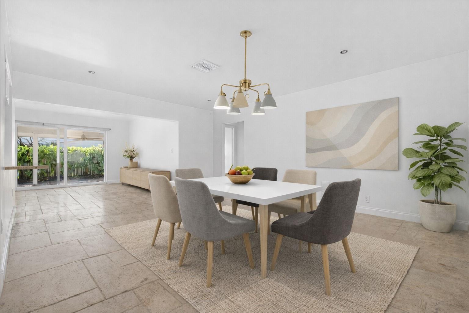 Unit 1 Dining room. Virtually Staged