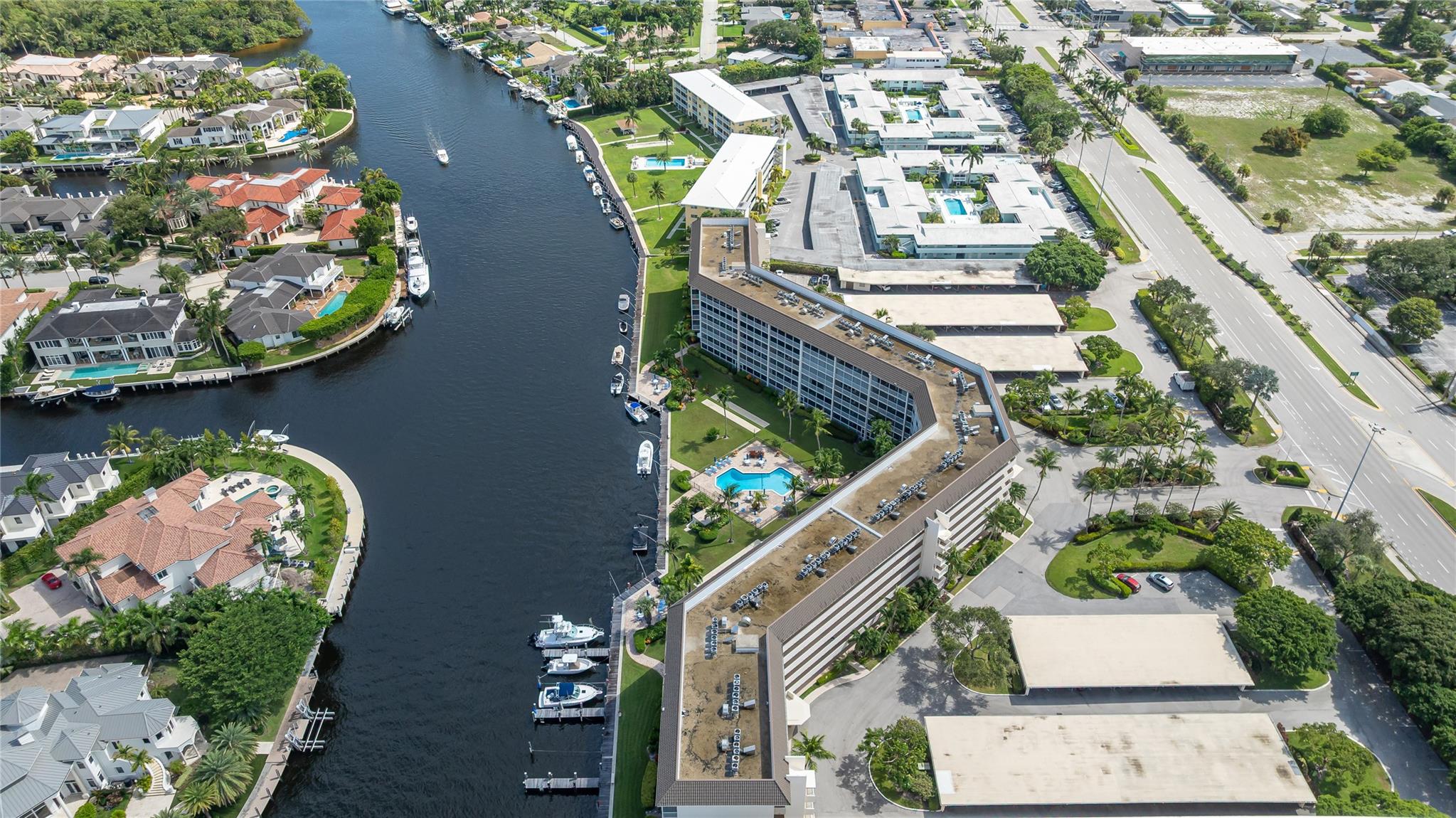Beautiful Hillsboro River canal along the community