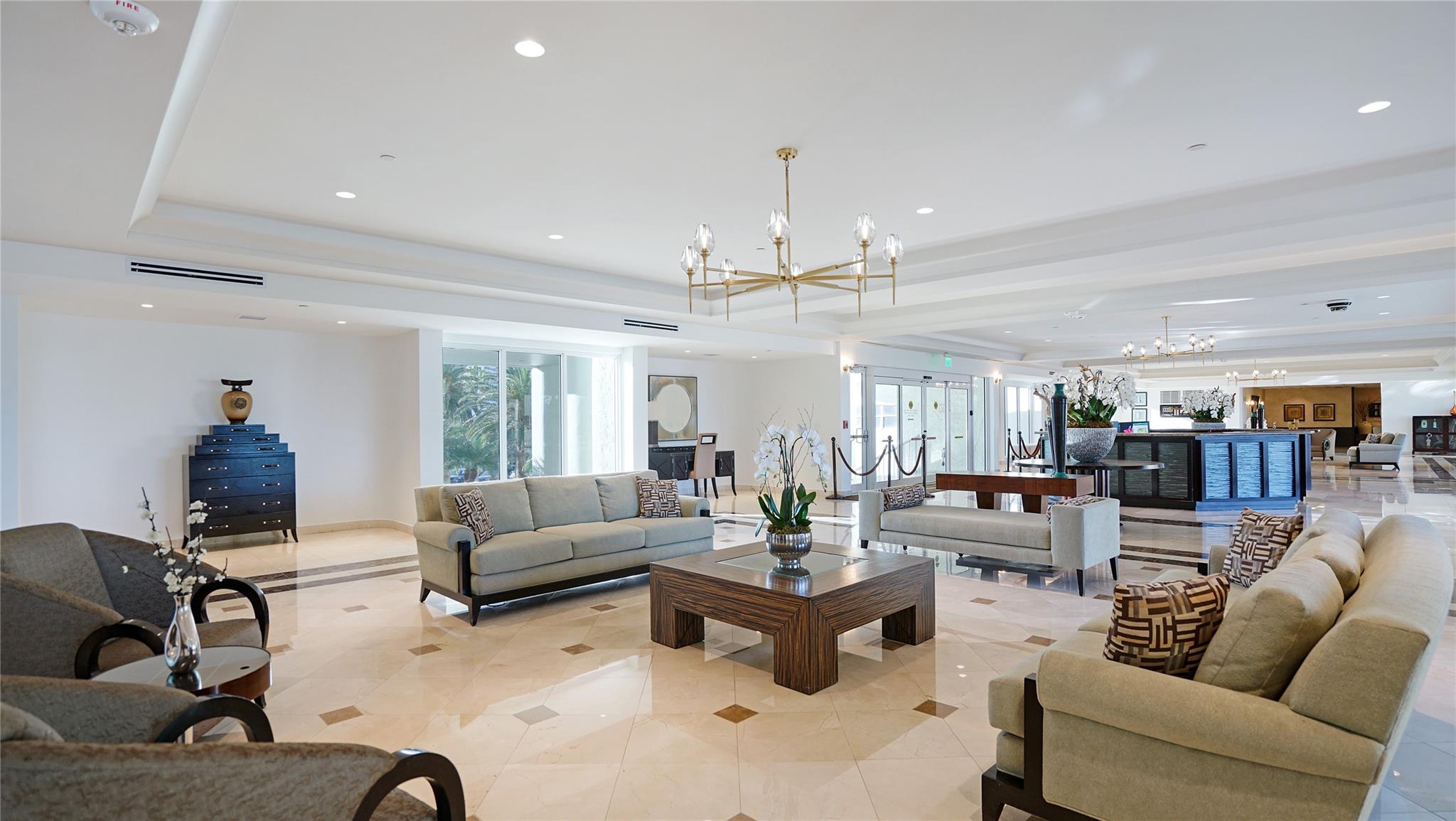 Southpoint's lovely lobby connects the north and south towers.