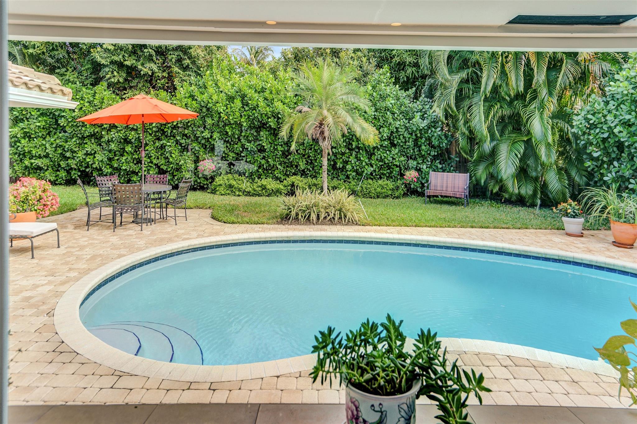 Beautiful pool views from kitchen window