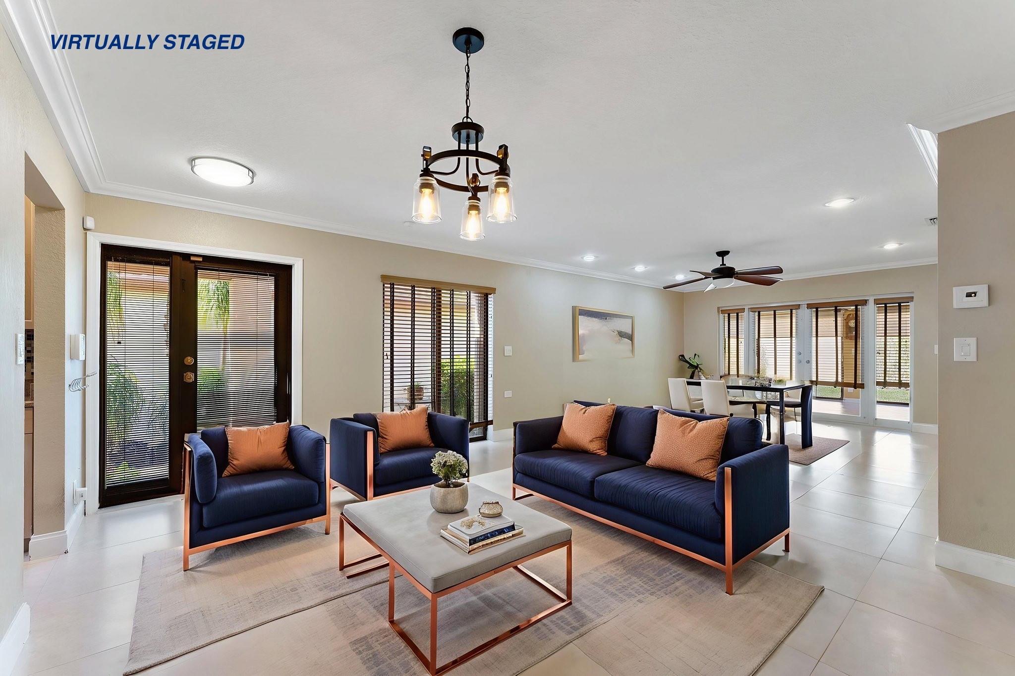 virtually staged/living or dining room