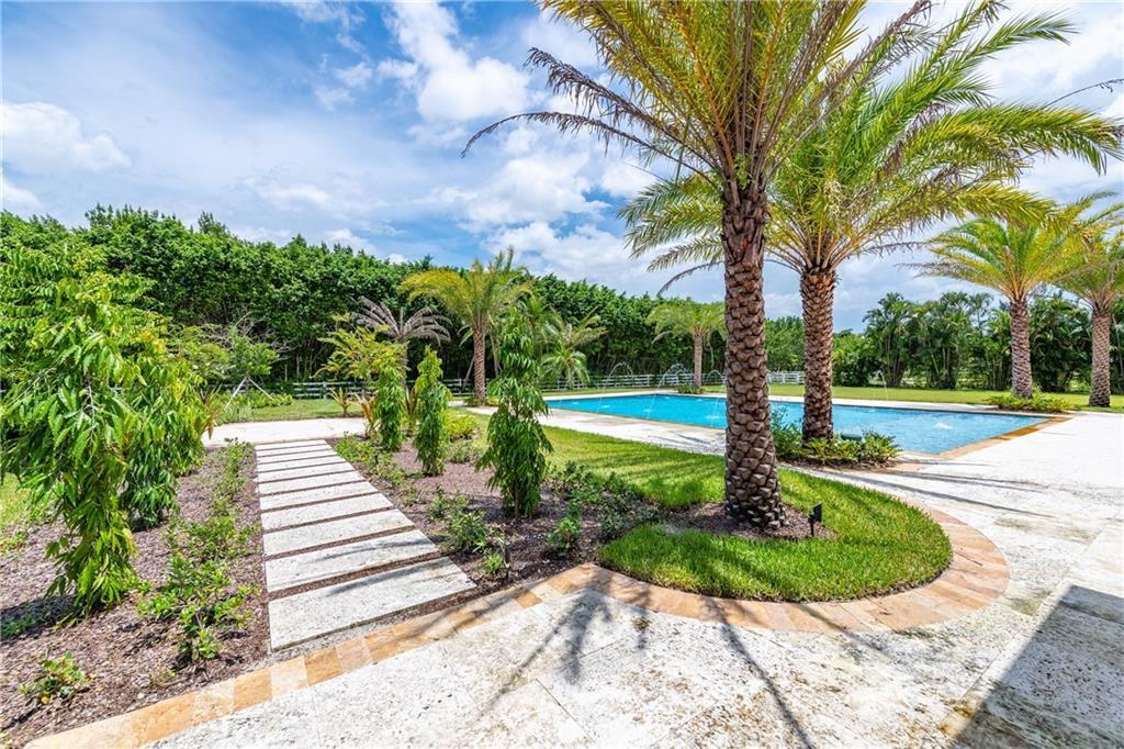 VIEW OF BACKYARD AND POOL