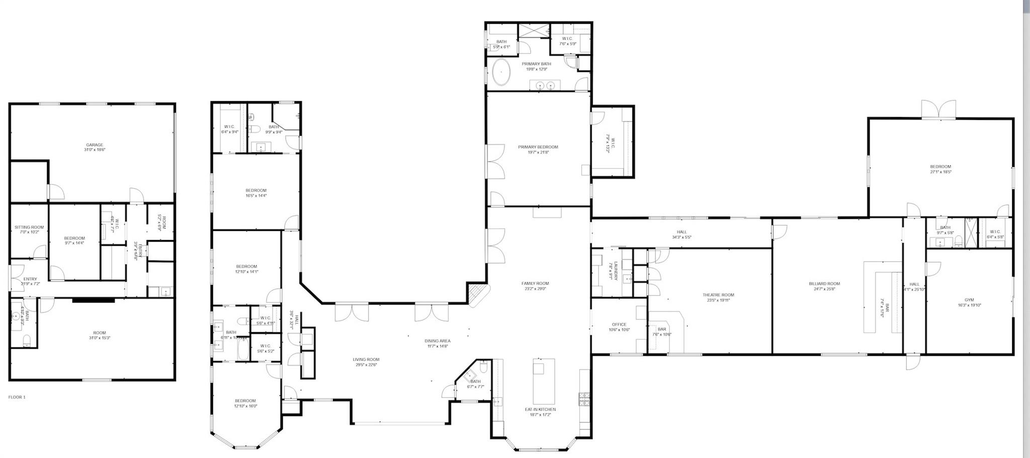 Floor Plan Main House and Studio Only
