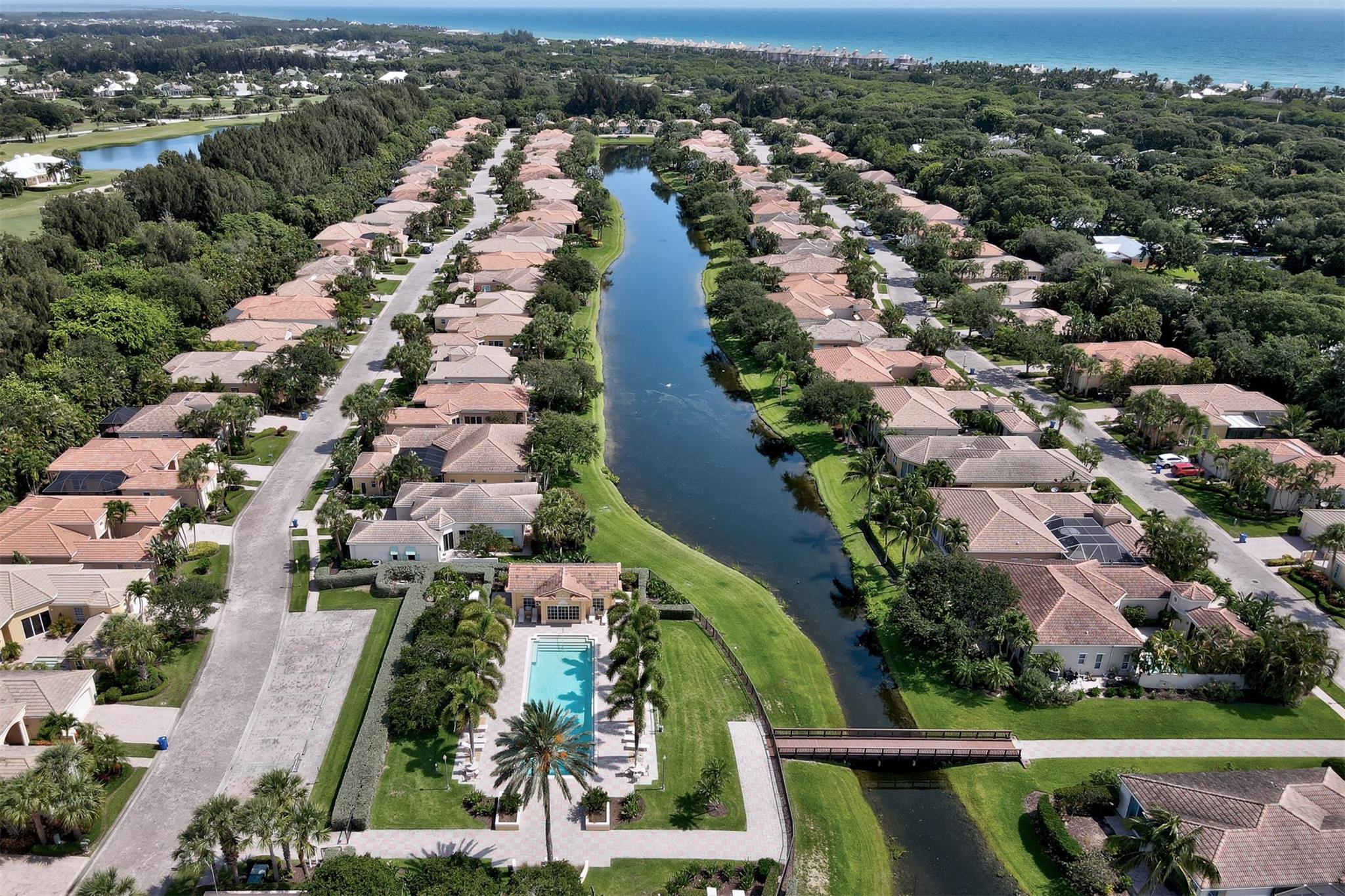 4 houses and a walking bridge to the community amenities