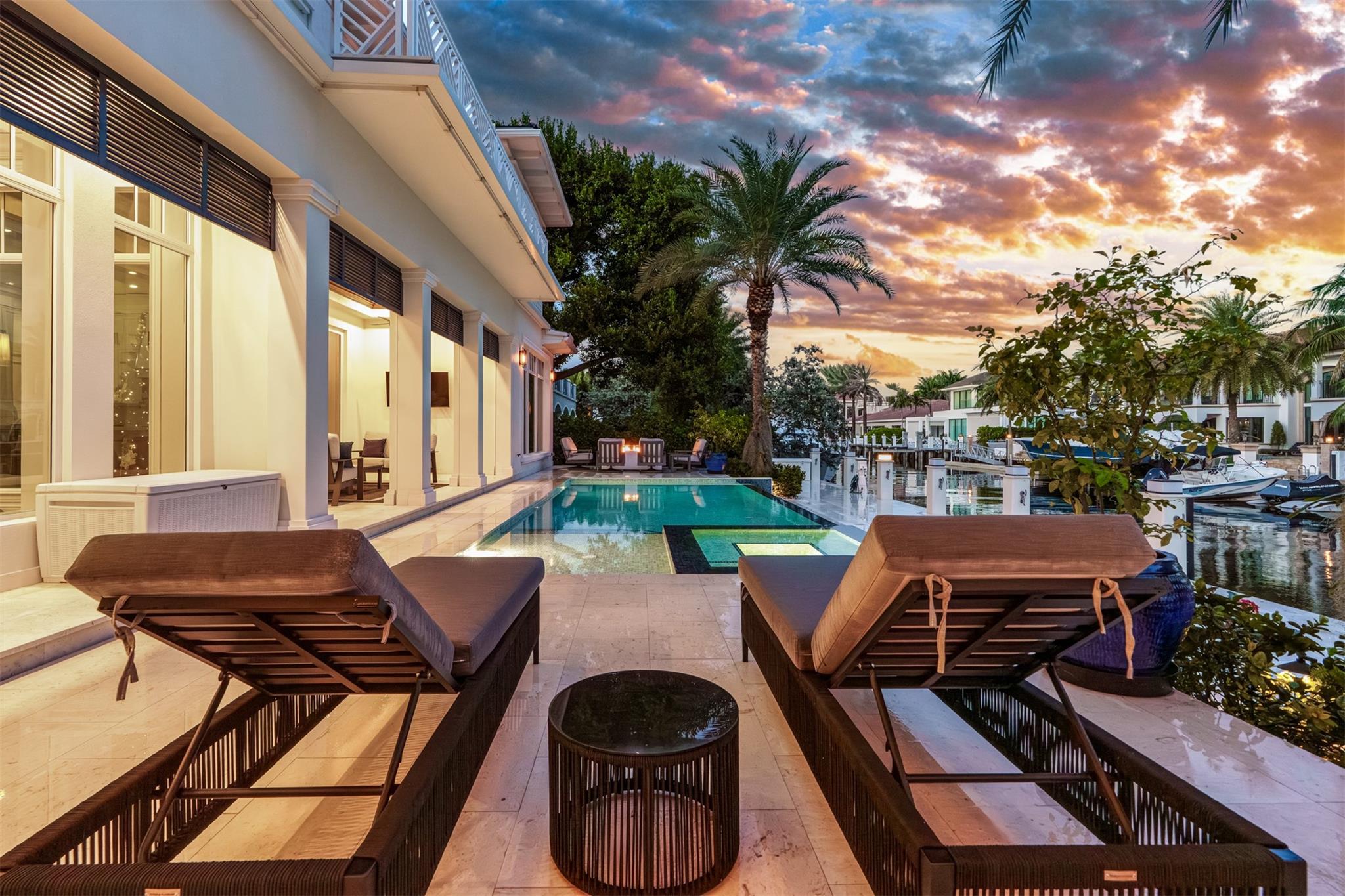 Enjoy sunset swims and views of the water.