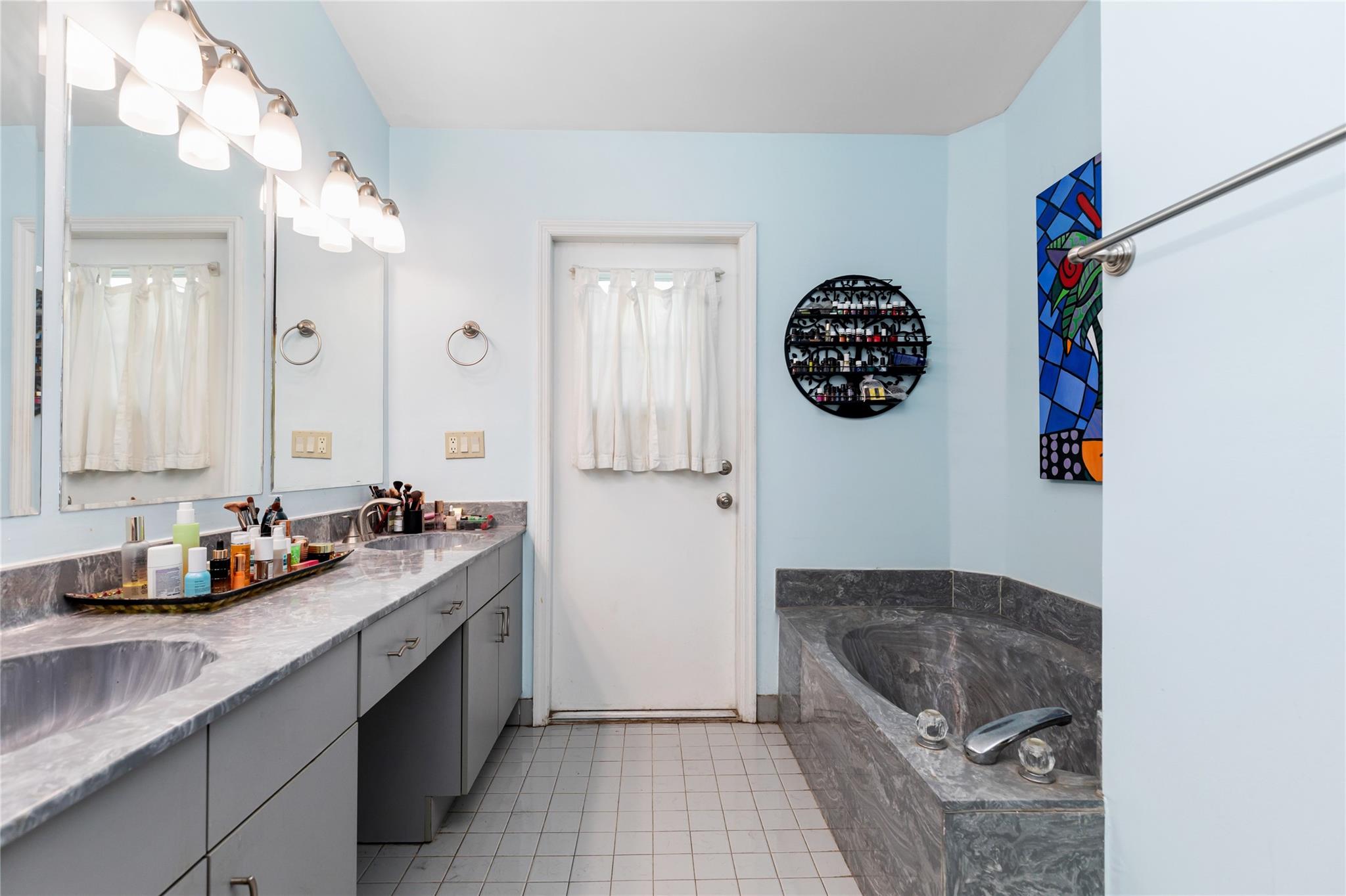 Serves as Cabana bath w/direct access to pool area