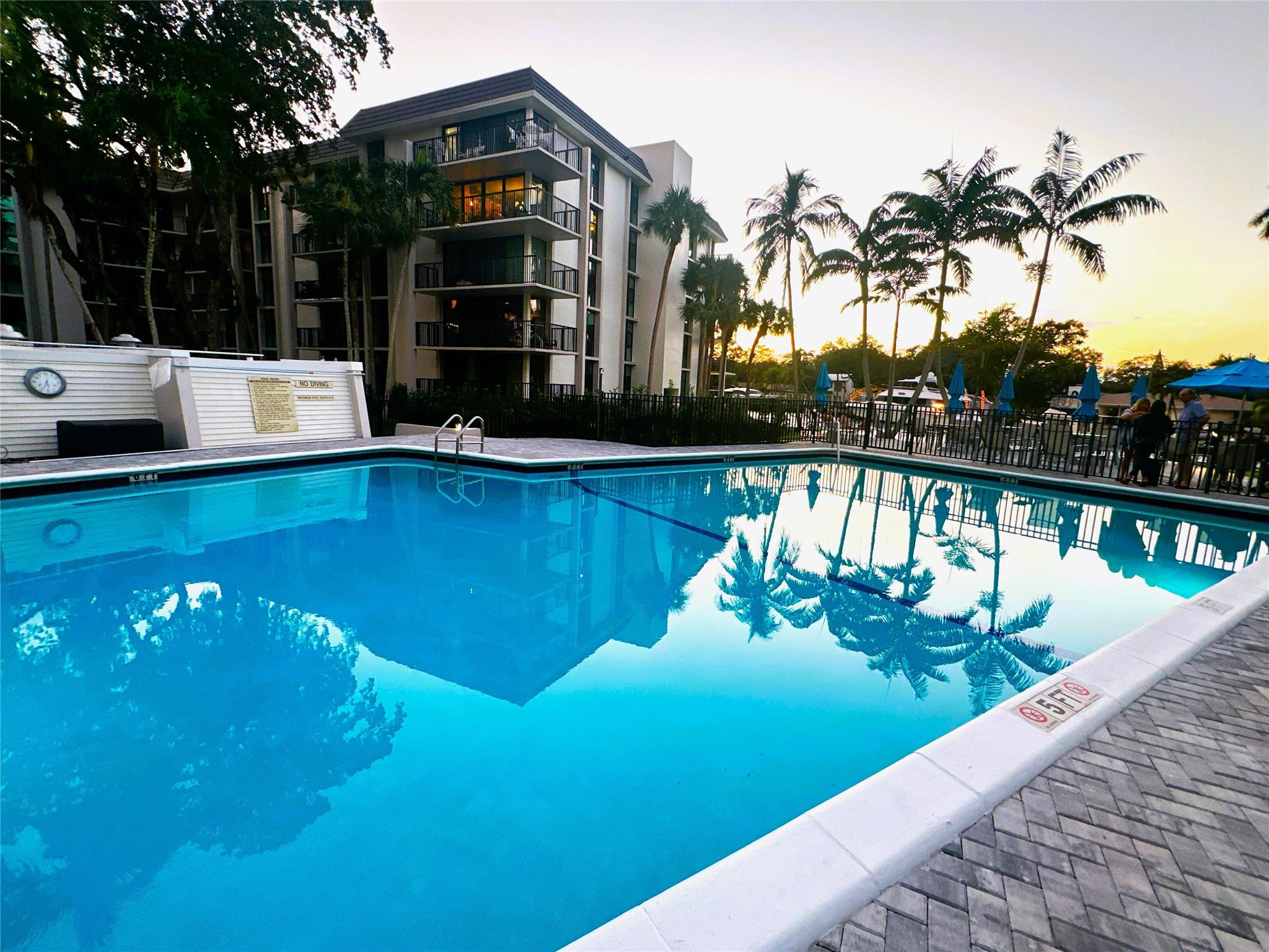 Photo for 1301 River Reach Drive, 217, Fort Lauderdale, FL 33315 - Listing #FX-10507990 West pool - Jungle Queen passes by twice a day