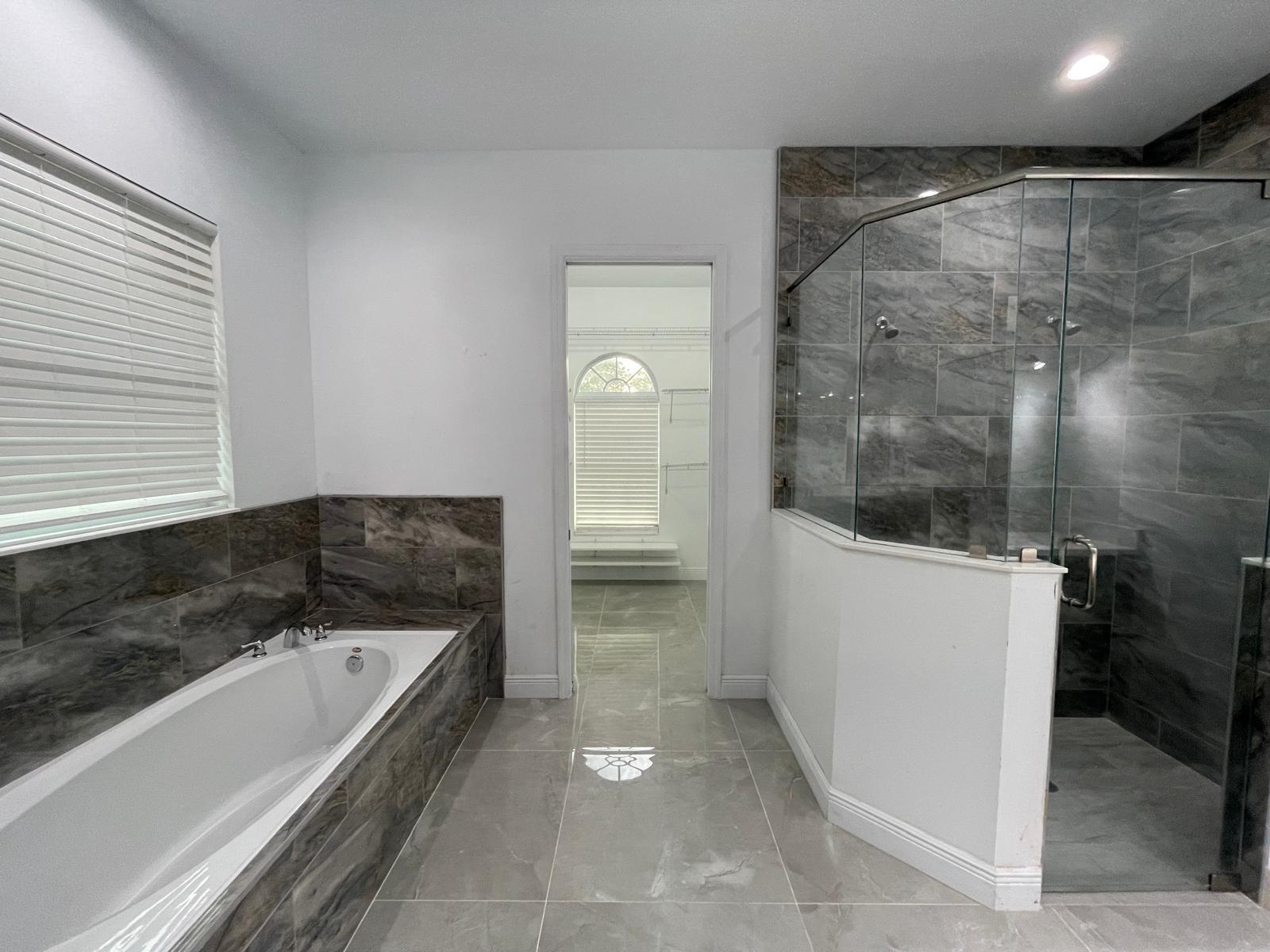 His and hers shower master bedroom