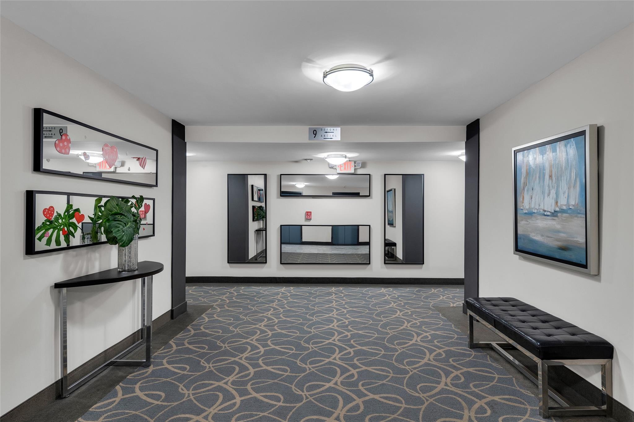 Updated 9th floor entry. 9C is 1st unit after you turn right