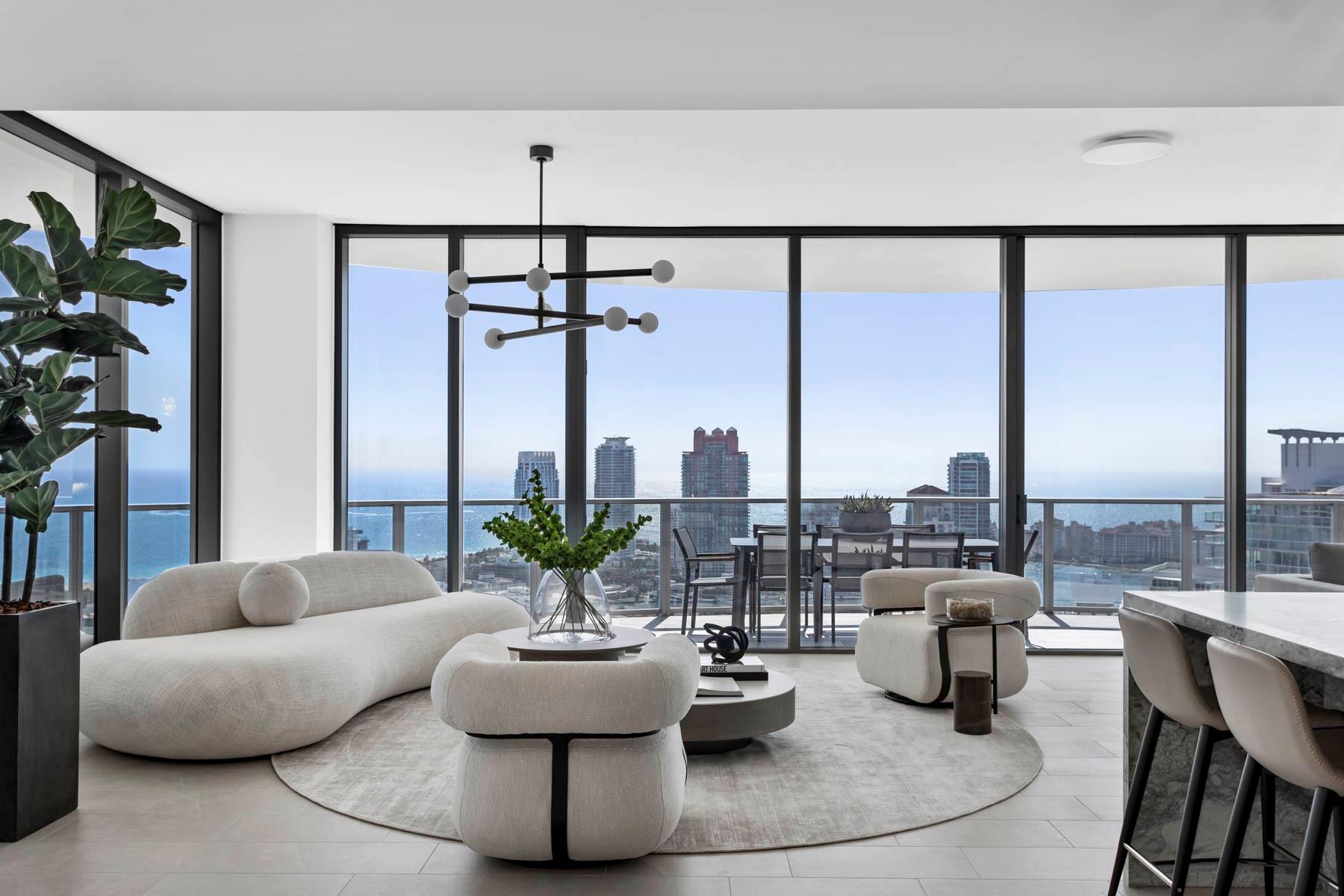 Great room and island