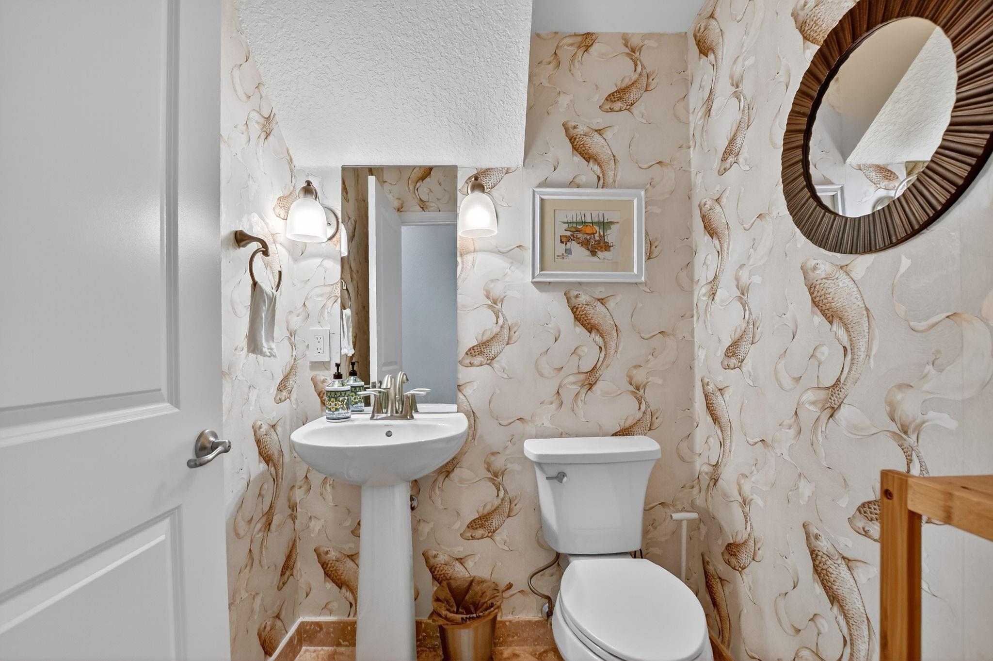 First floor powder room