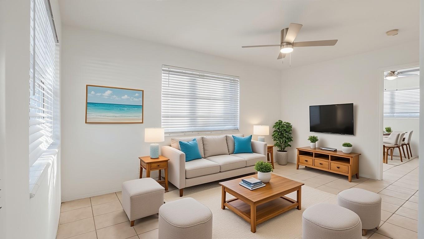 Virtually Staged to show dimension - Fresh paint, tile floor throughout, lots of natural light