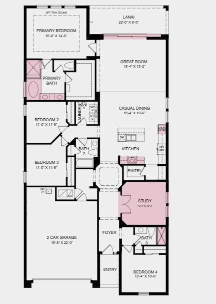 Additional Highlights Include: Tray ceiling at primary suite, shower in place of tub at bath 3, pocket sliding glass doors at great room, gourmet kitchen, 8' interior doors, deluxe primary bath with shower and garden tub, study in place of flex, and outdoor kitchen rough-in.