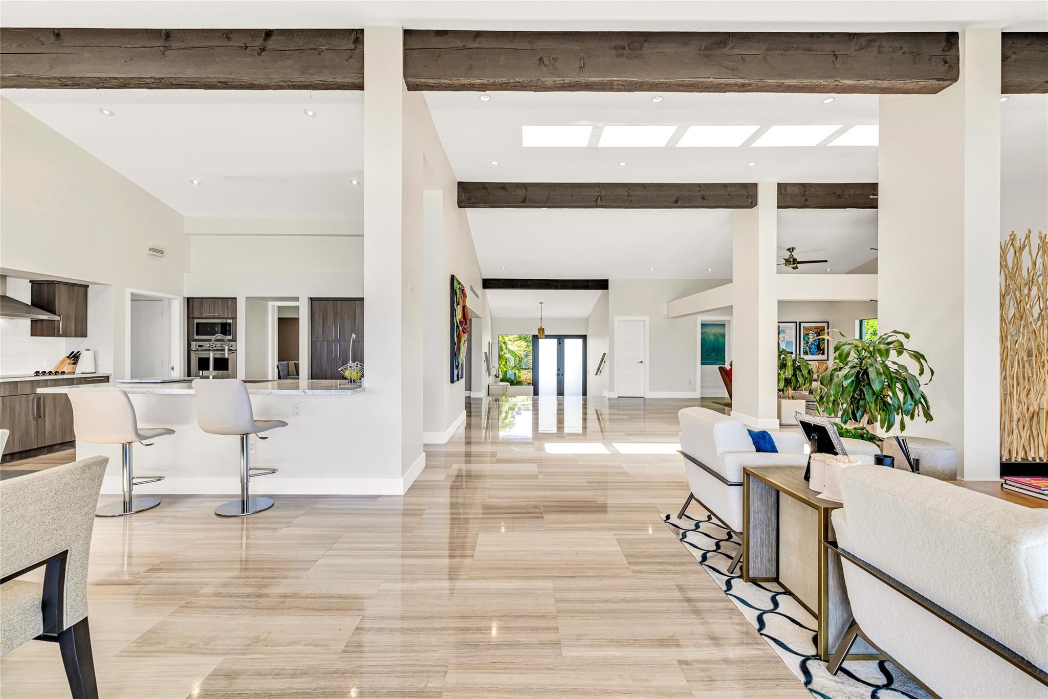 looking back to foyer entry and great room