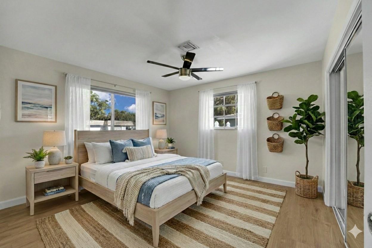 Virtually staged 2nd bedroom