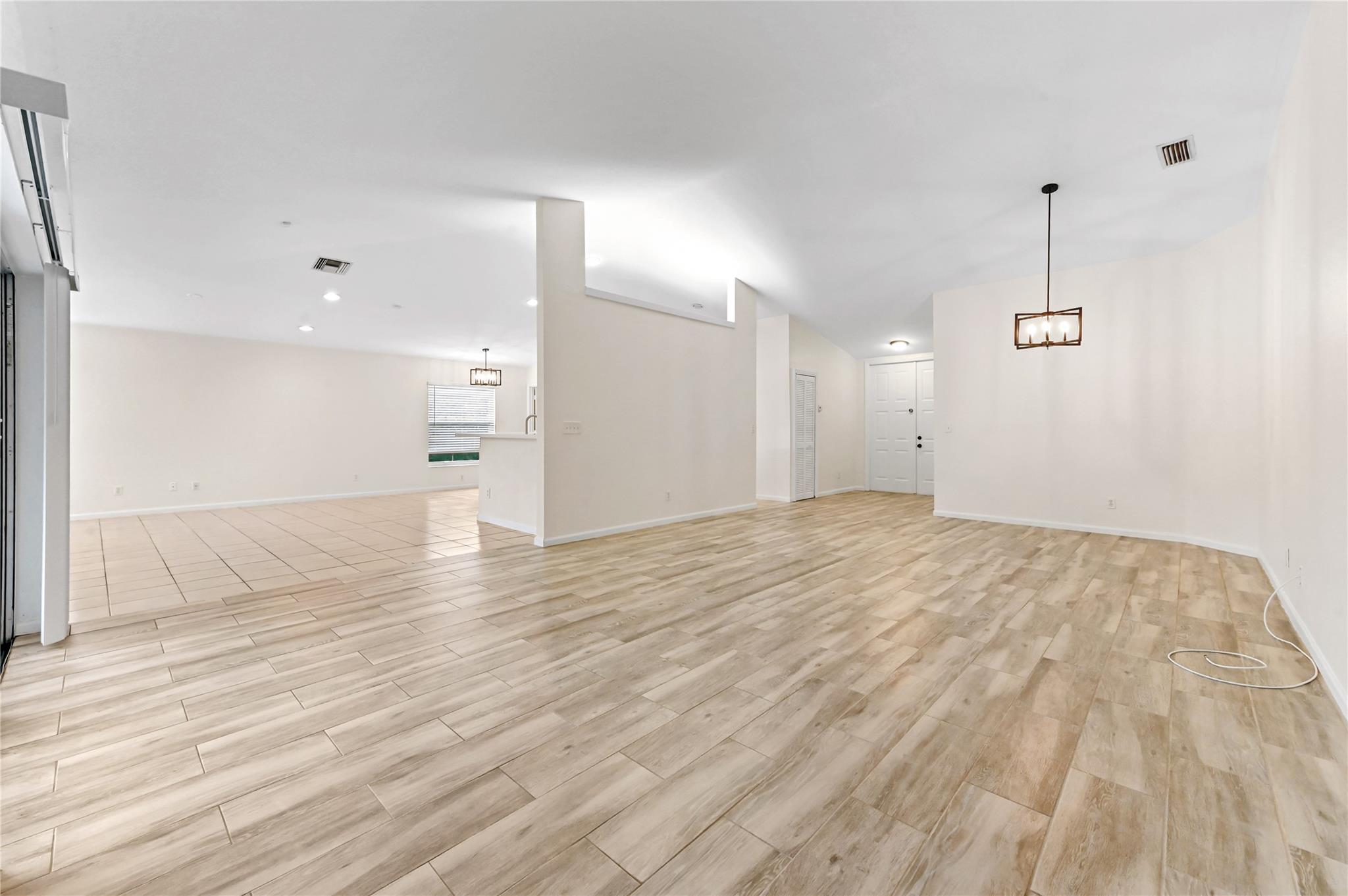 Living room with sliding glass door to patio