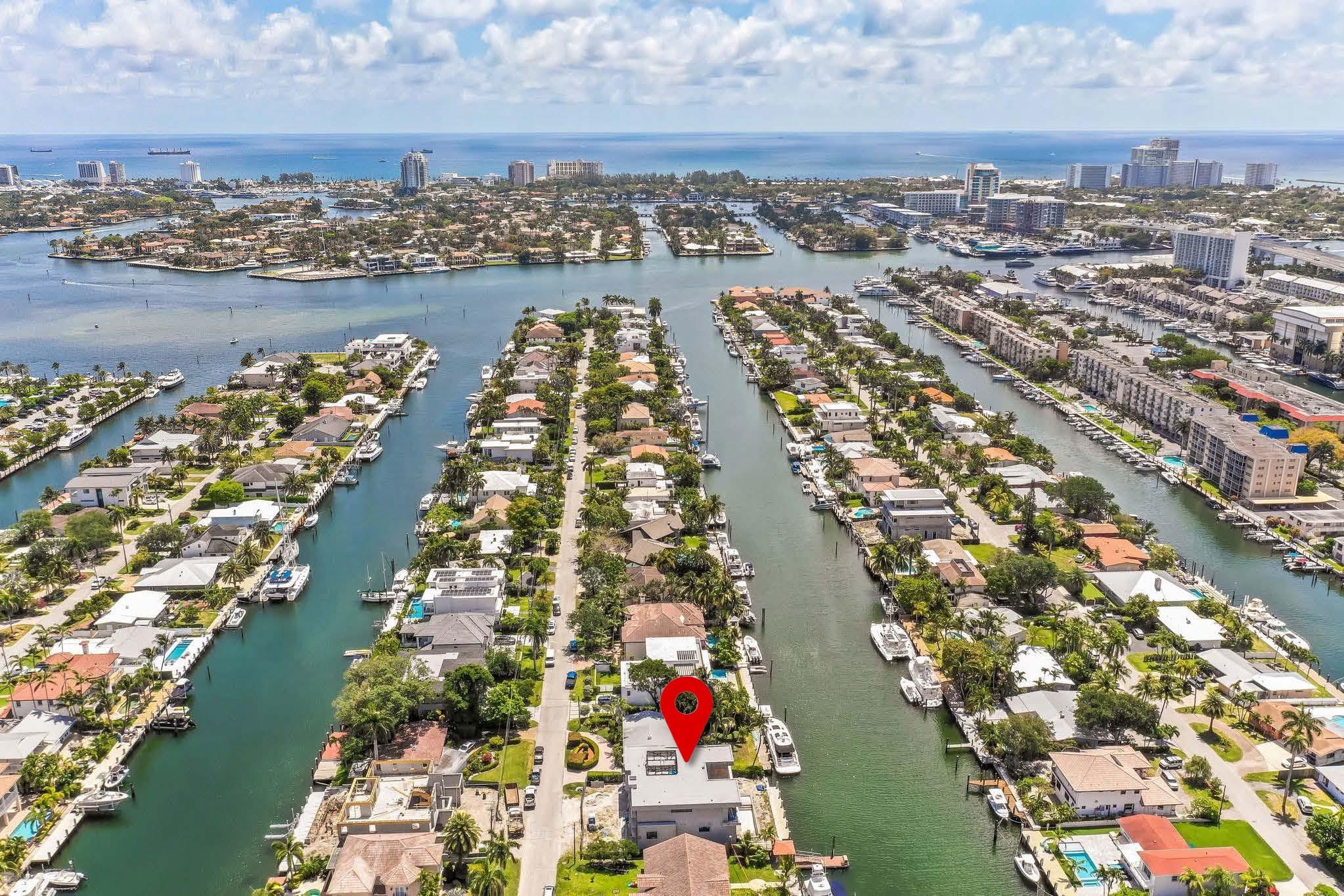 Photo for 1524 SE 13th Street, Fort Lauderdale, FL 33316 - Listing #FX-10513123 East View of Intracoastal Sandbar and Atlantic Ocean